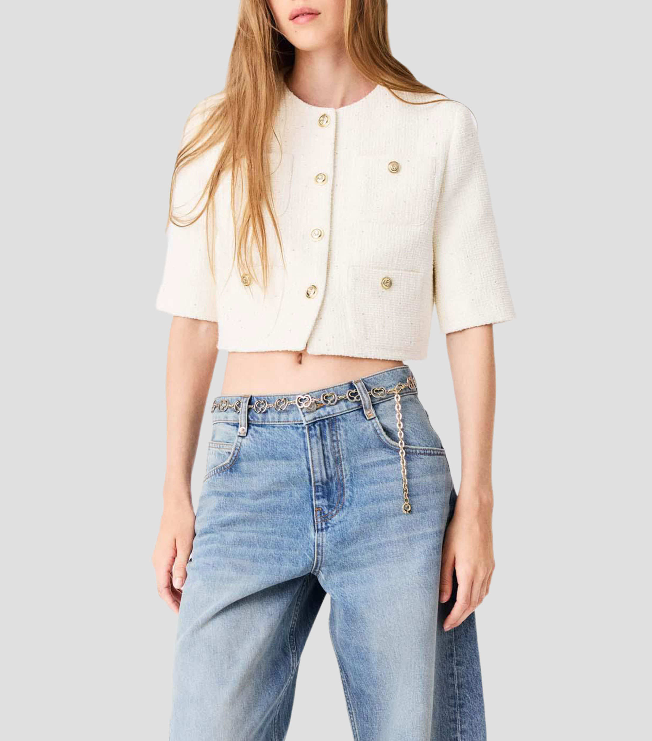 Saco con diseño jaspeado Mujer