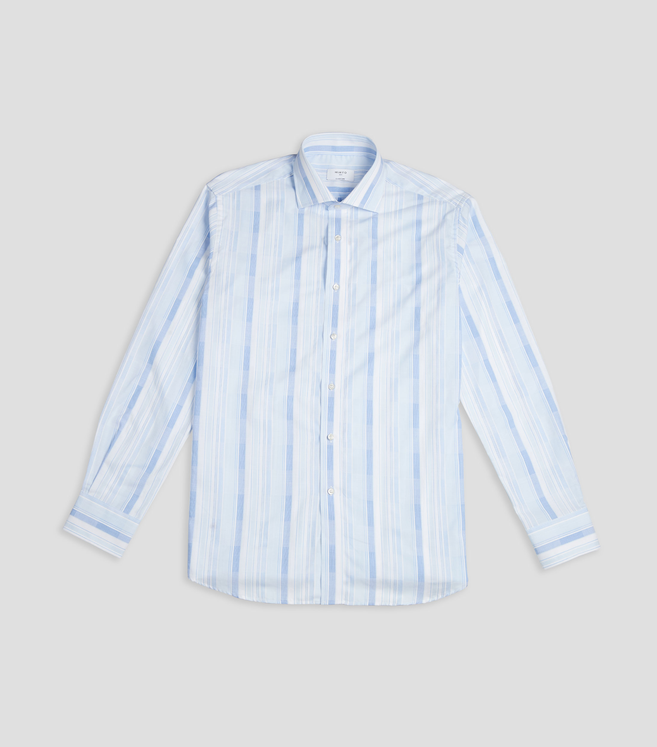 Camisa de vestir con rayas y manga larga Hombre