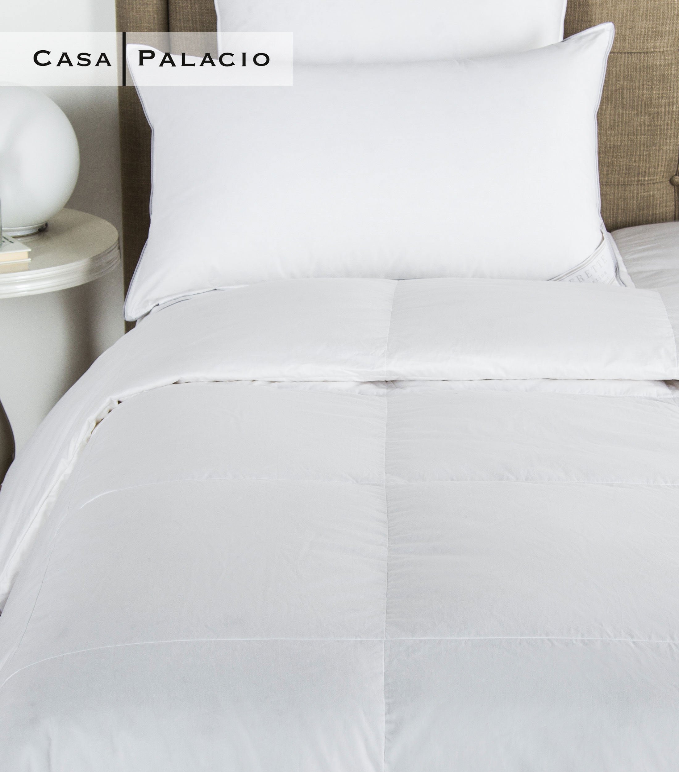 Almohada King Size relleno con pluma de ganso Medio Cortina