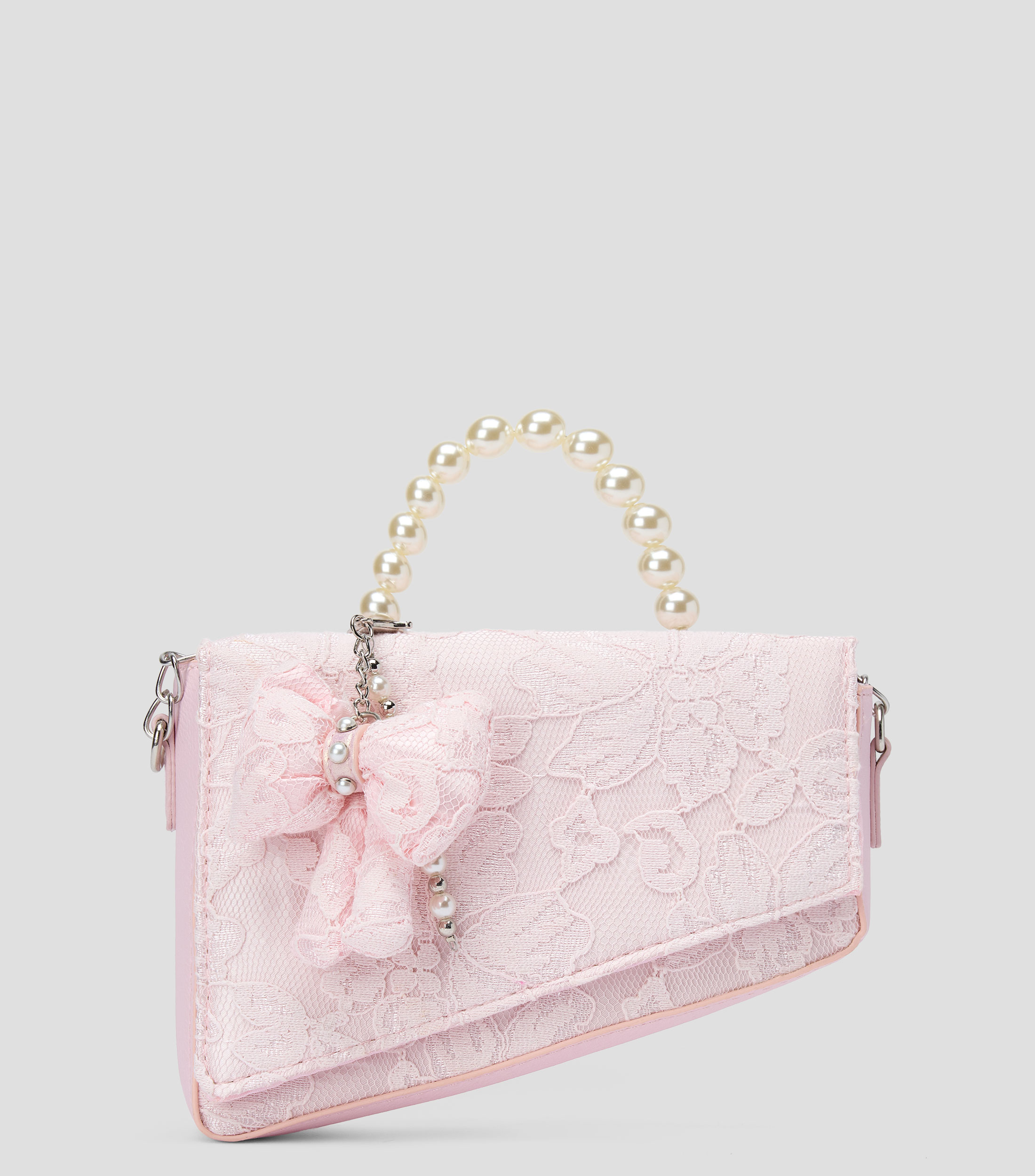 Bolsa crossbody rosa con flores Niña
