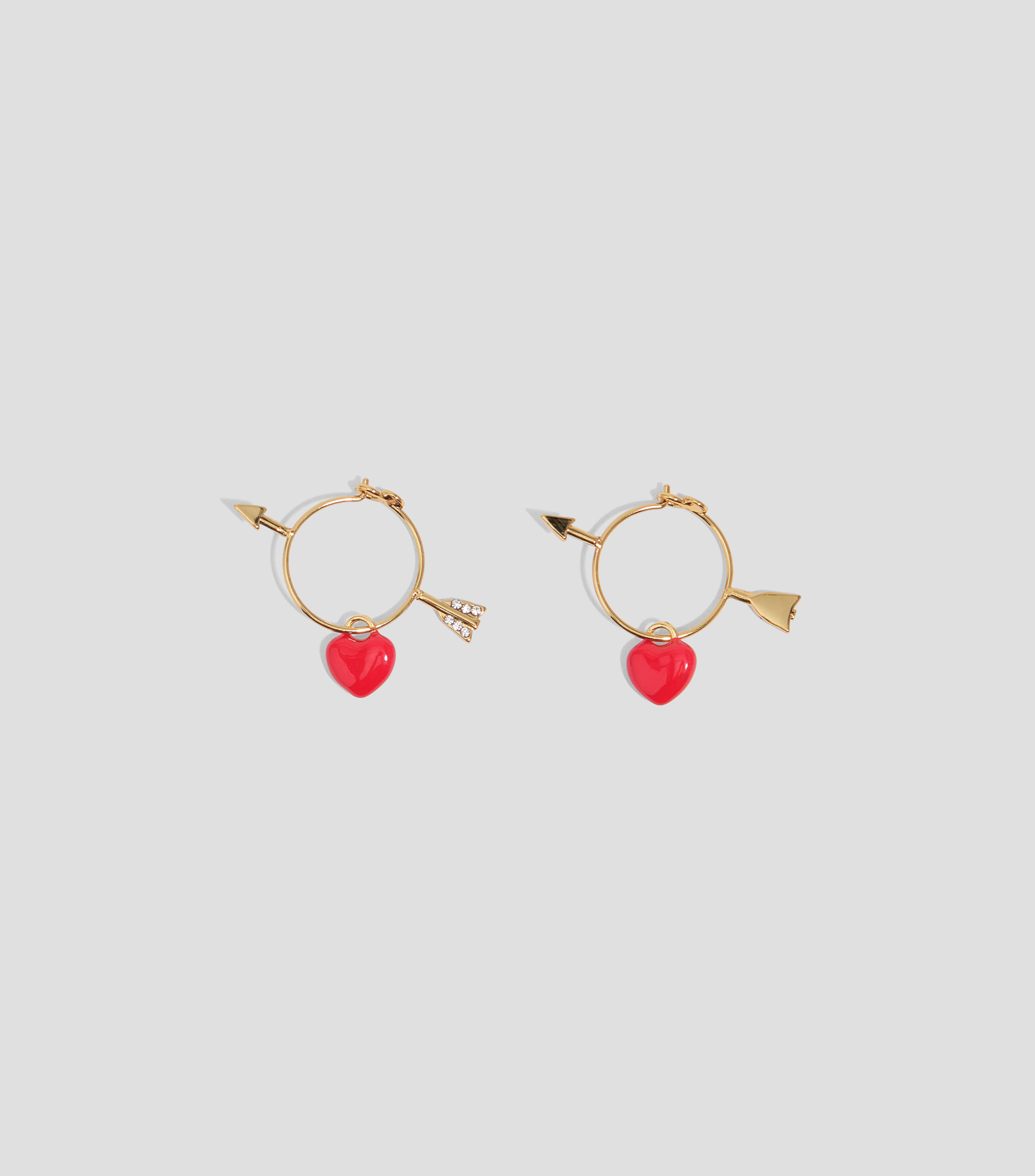 Aretes aro corazón y flecha Mujer