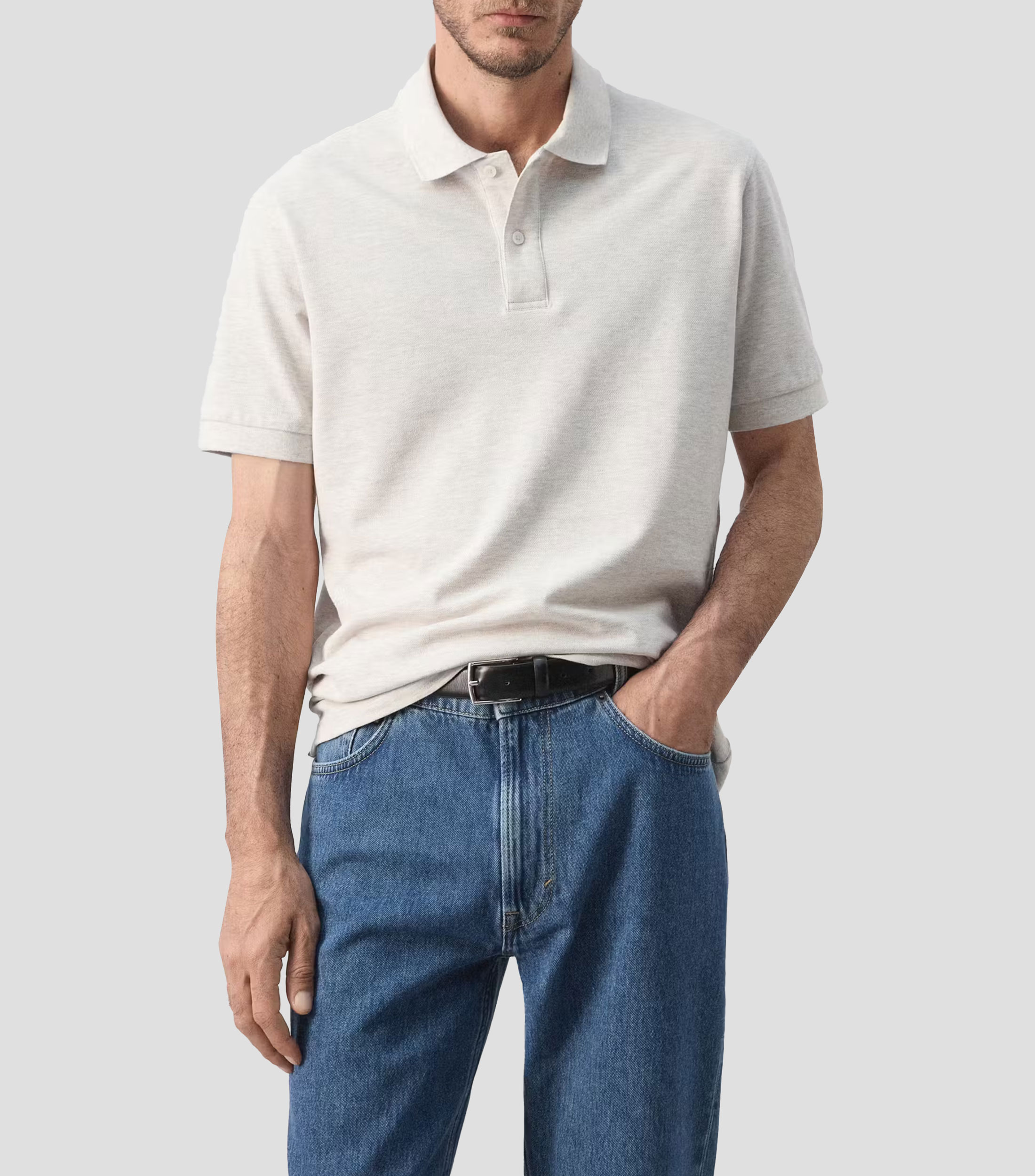 Playera tipo Polo manga corta liso Hombre