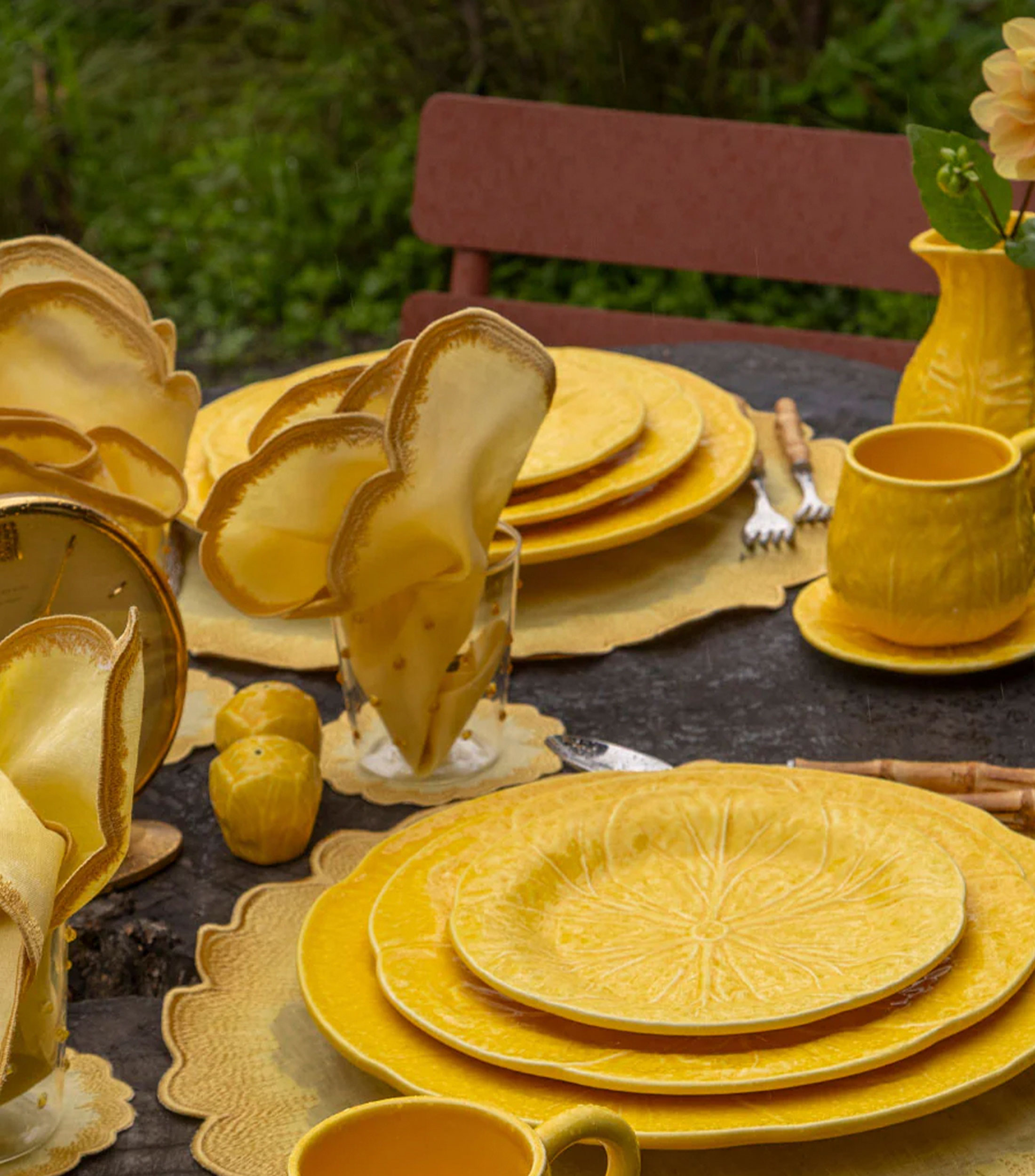 Set de 4 ensaladeras amarillo