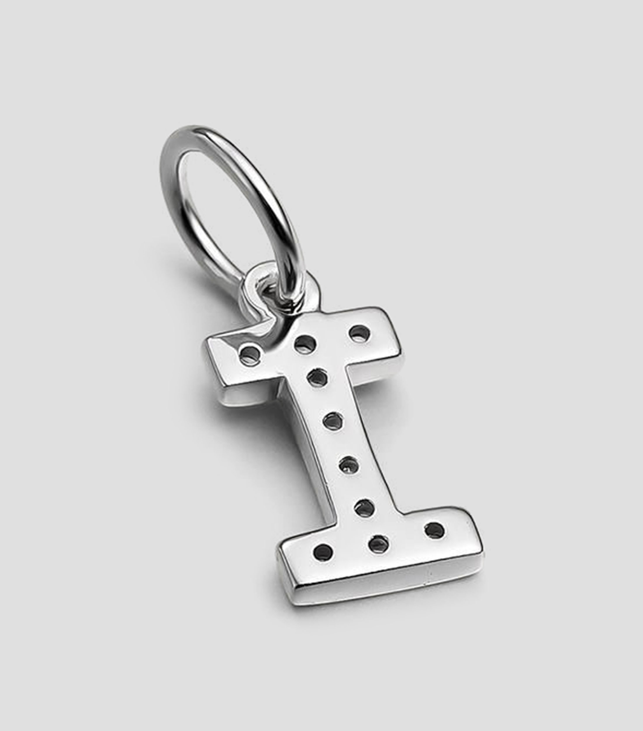 Charm letra I en plata .925 ABC con topacios blancos Mujer