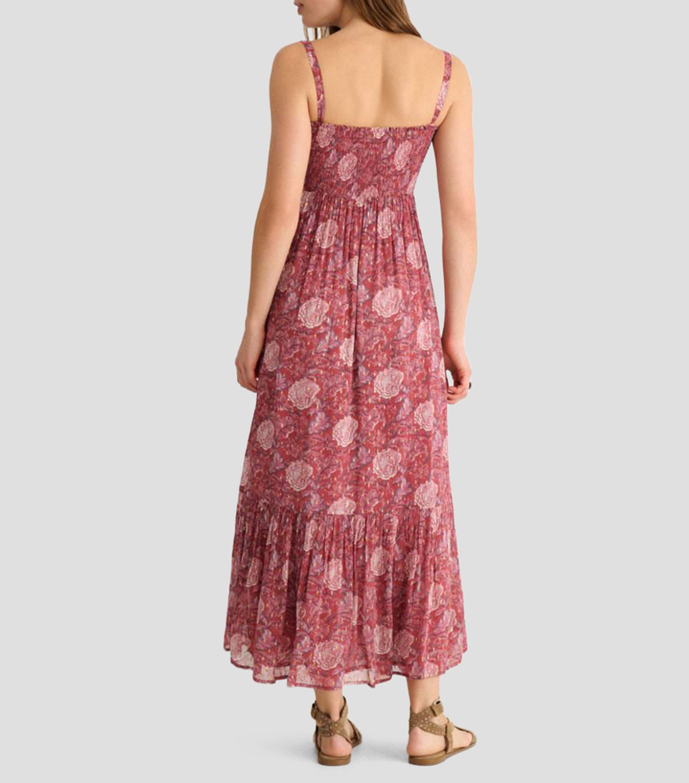 Vestido largo estampado Mujer