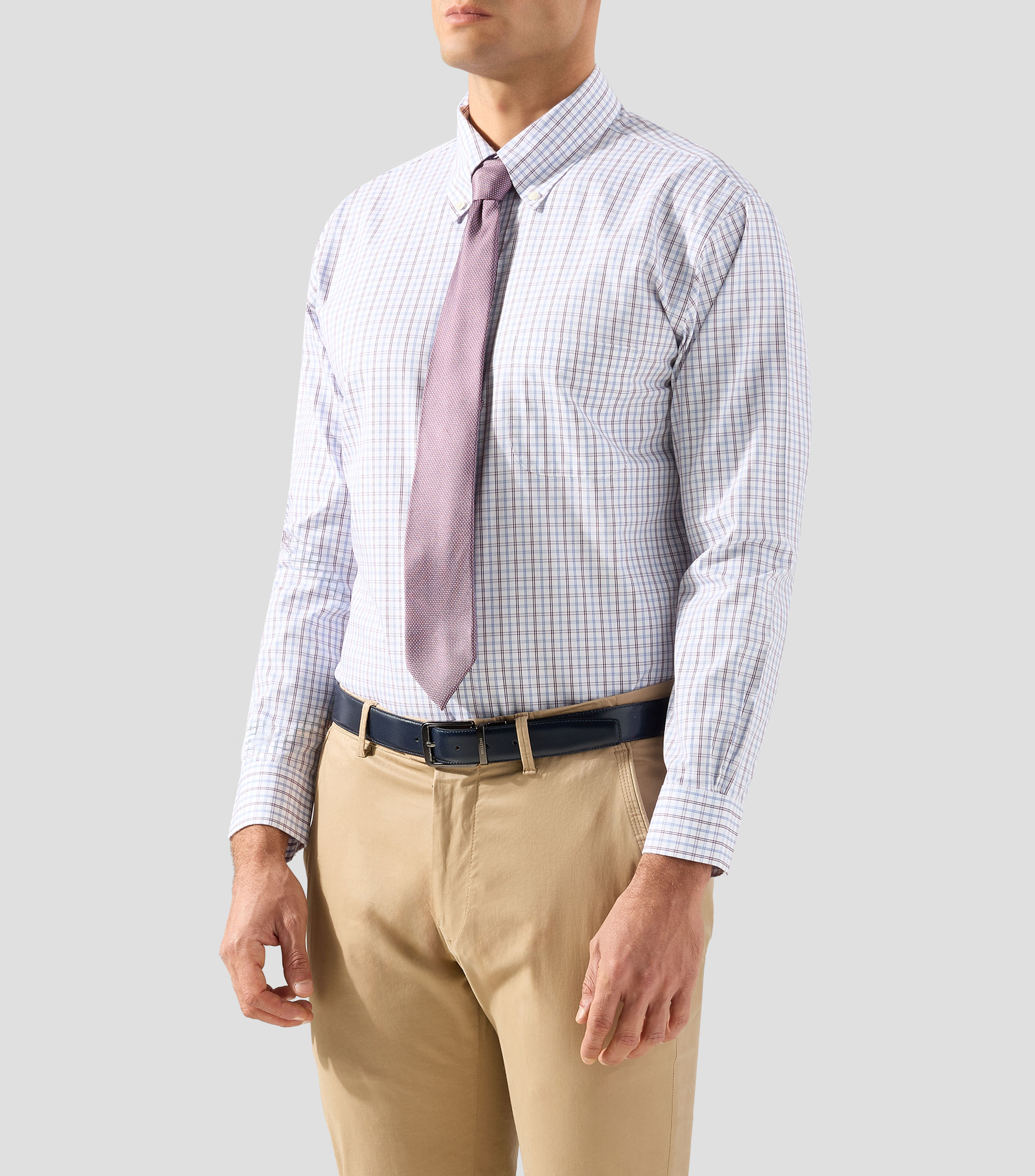 Camisa de cuadros manga larga Hombre