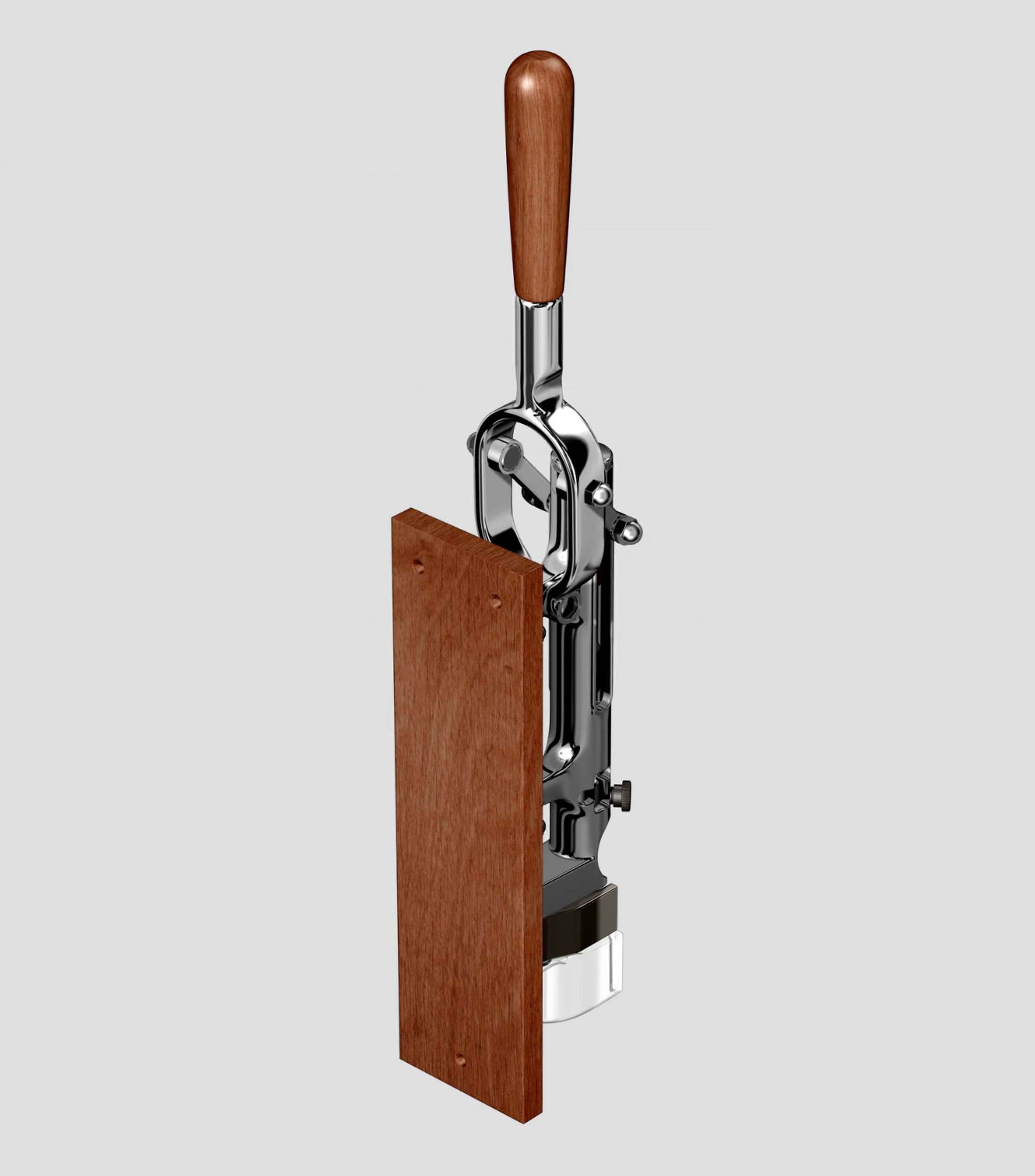 Sacacorchos de pared cromado en acero y madera