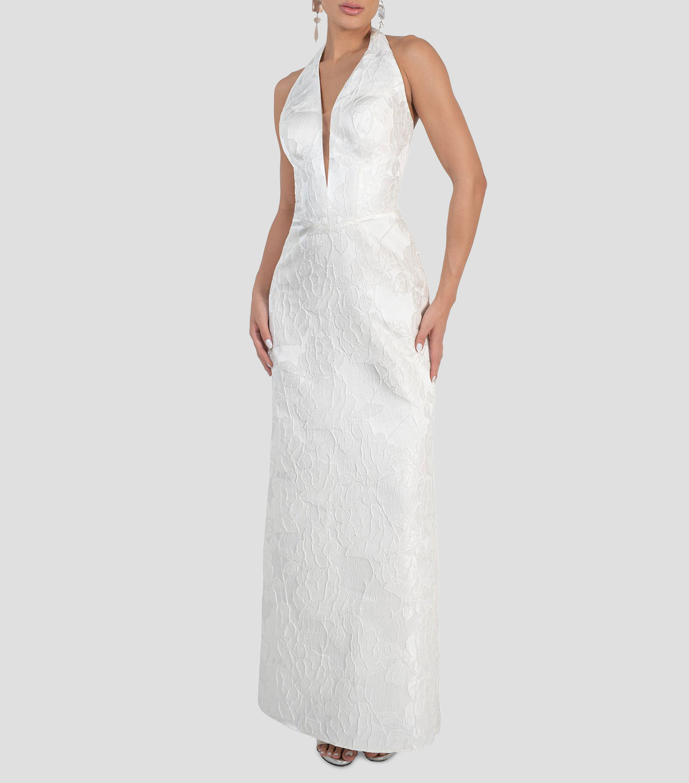 Vestido de fiesta largo liso Mujer