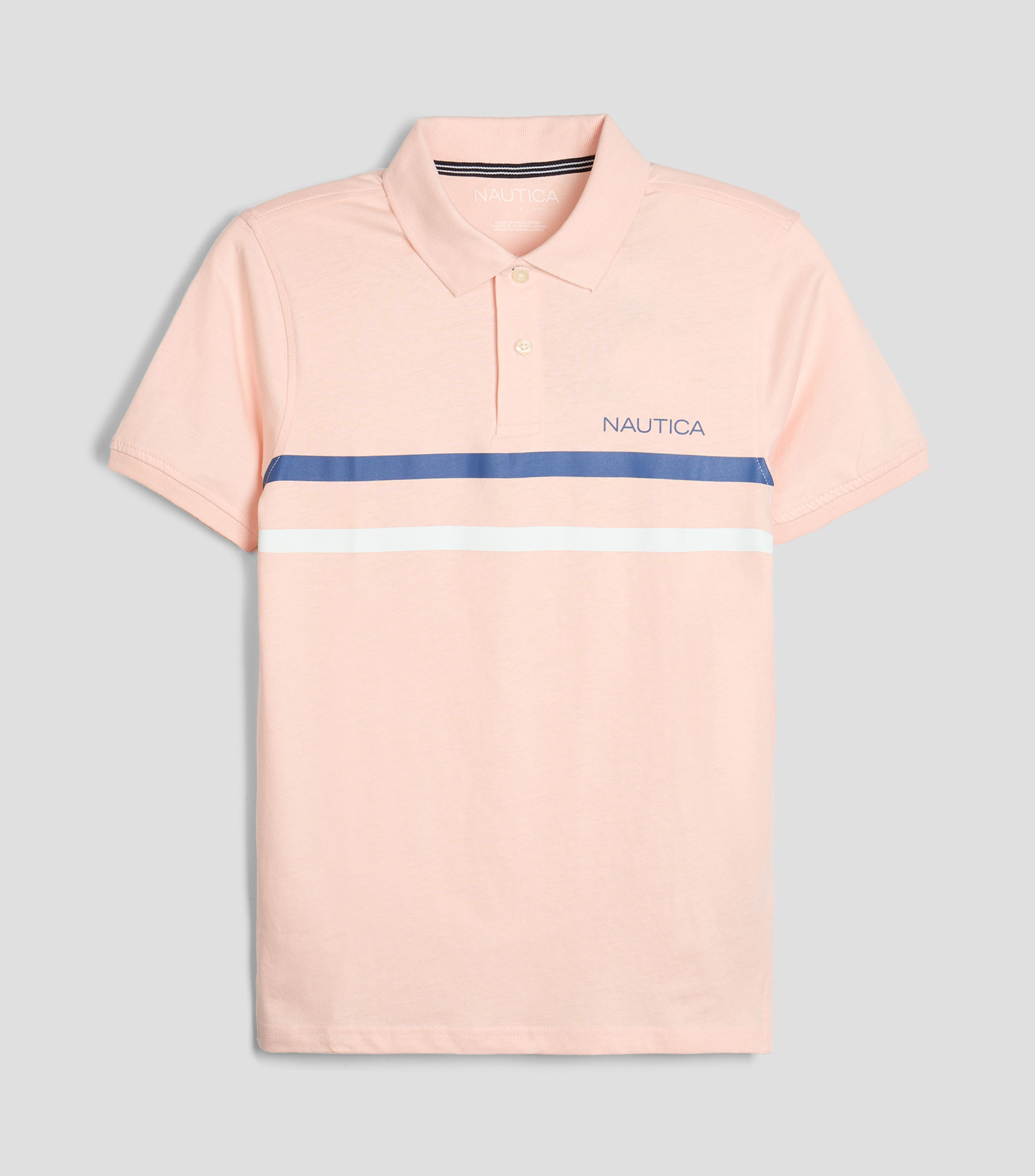 Playera tipo polo manga corta de rayas Niño