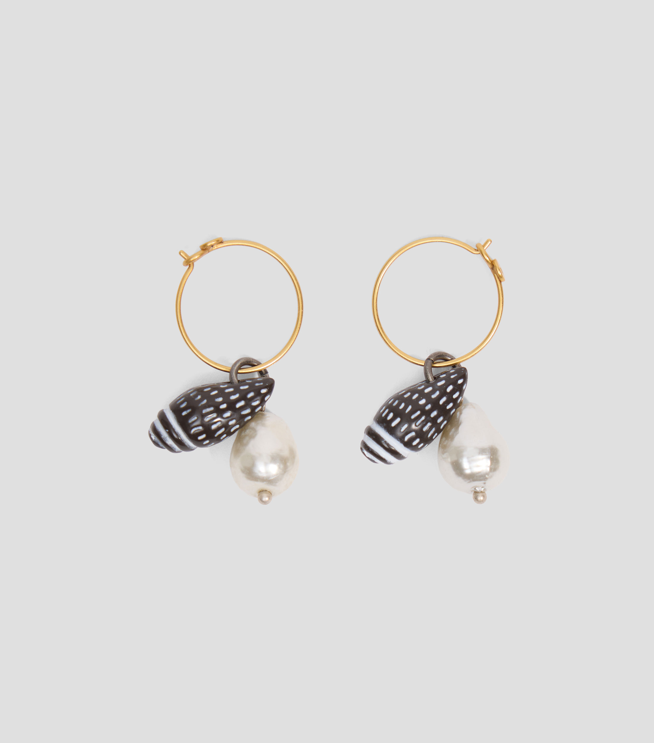 Aretes de aro con perla Mujer