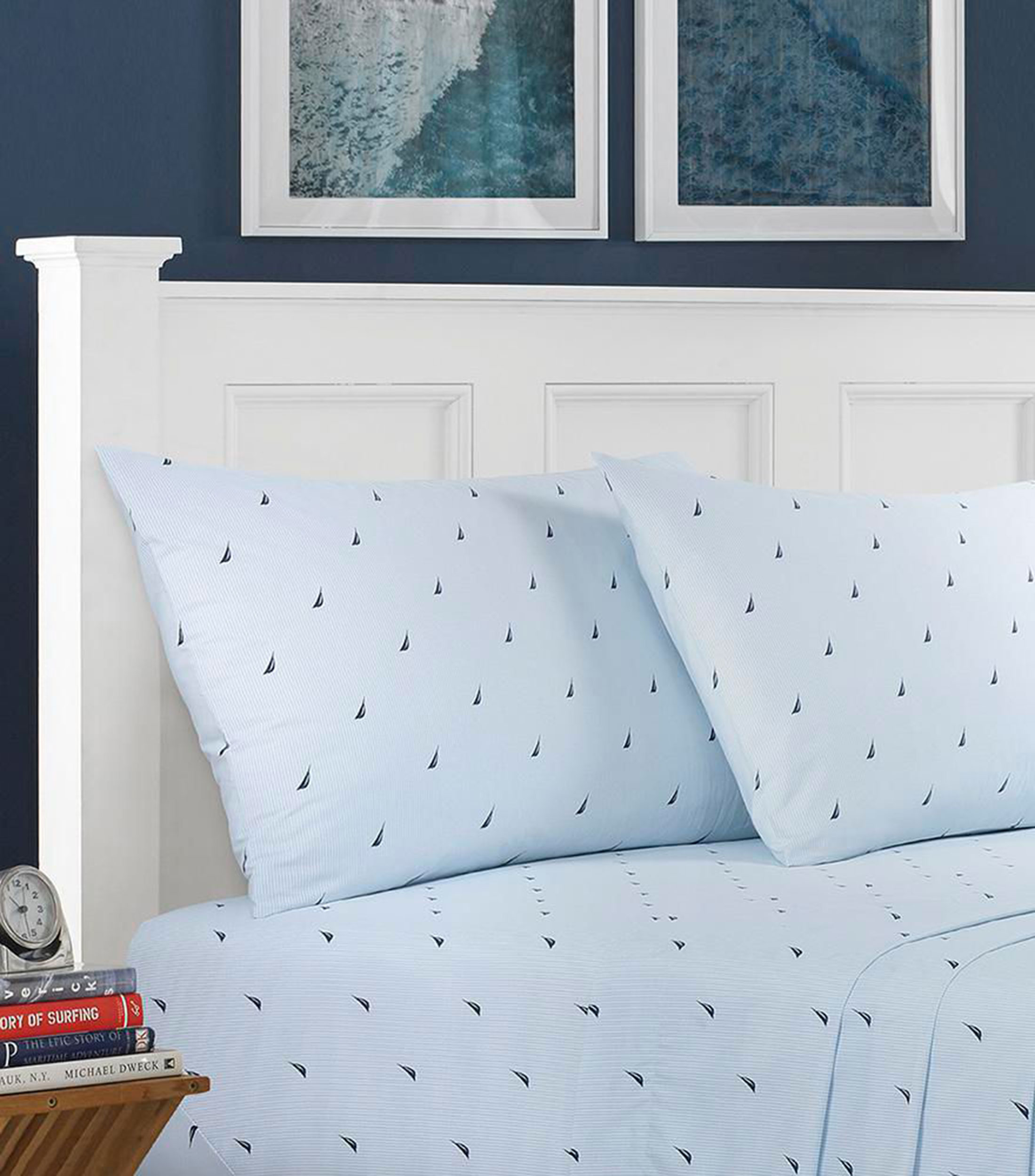 Juego de Sábanas Individual de algodón Boat Azul