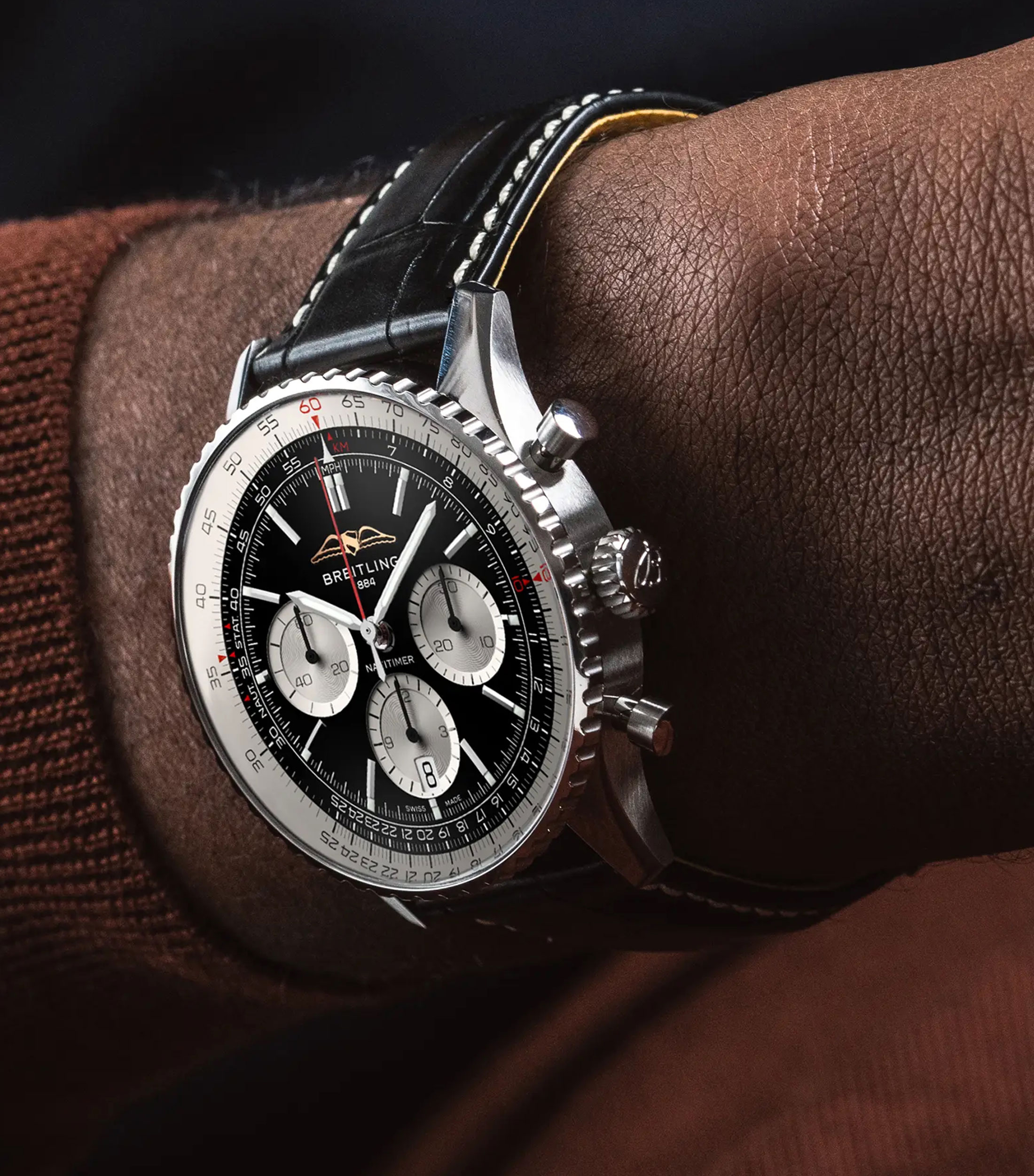 Reloj para Hombre Navitimer B01 Chronograph 43 casual plateado, negro