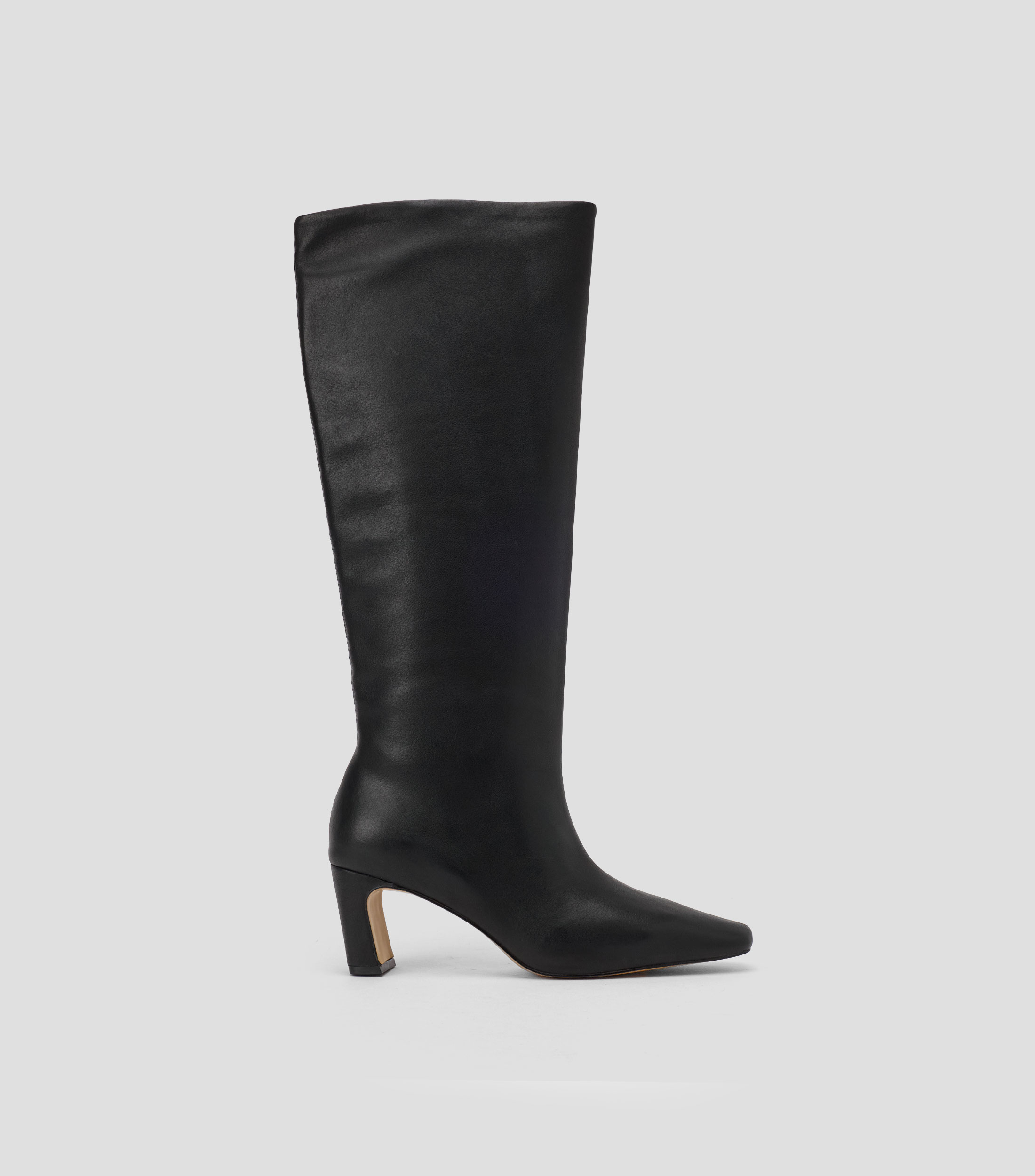 Botas largas Bethie en piel con tacón medio y ancho Mujer