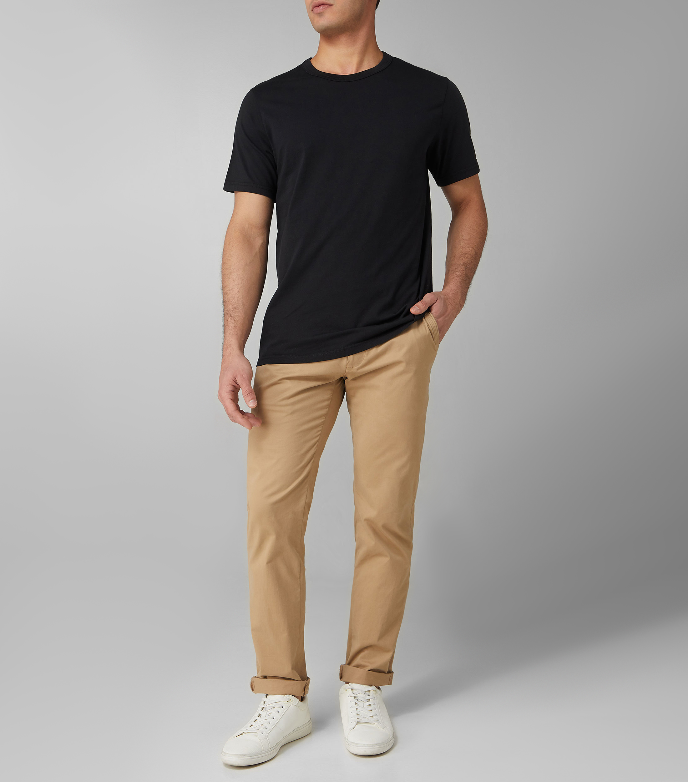 Playera manga corta lisa Hombre