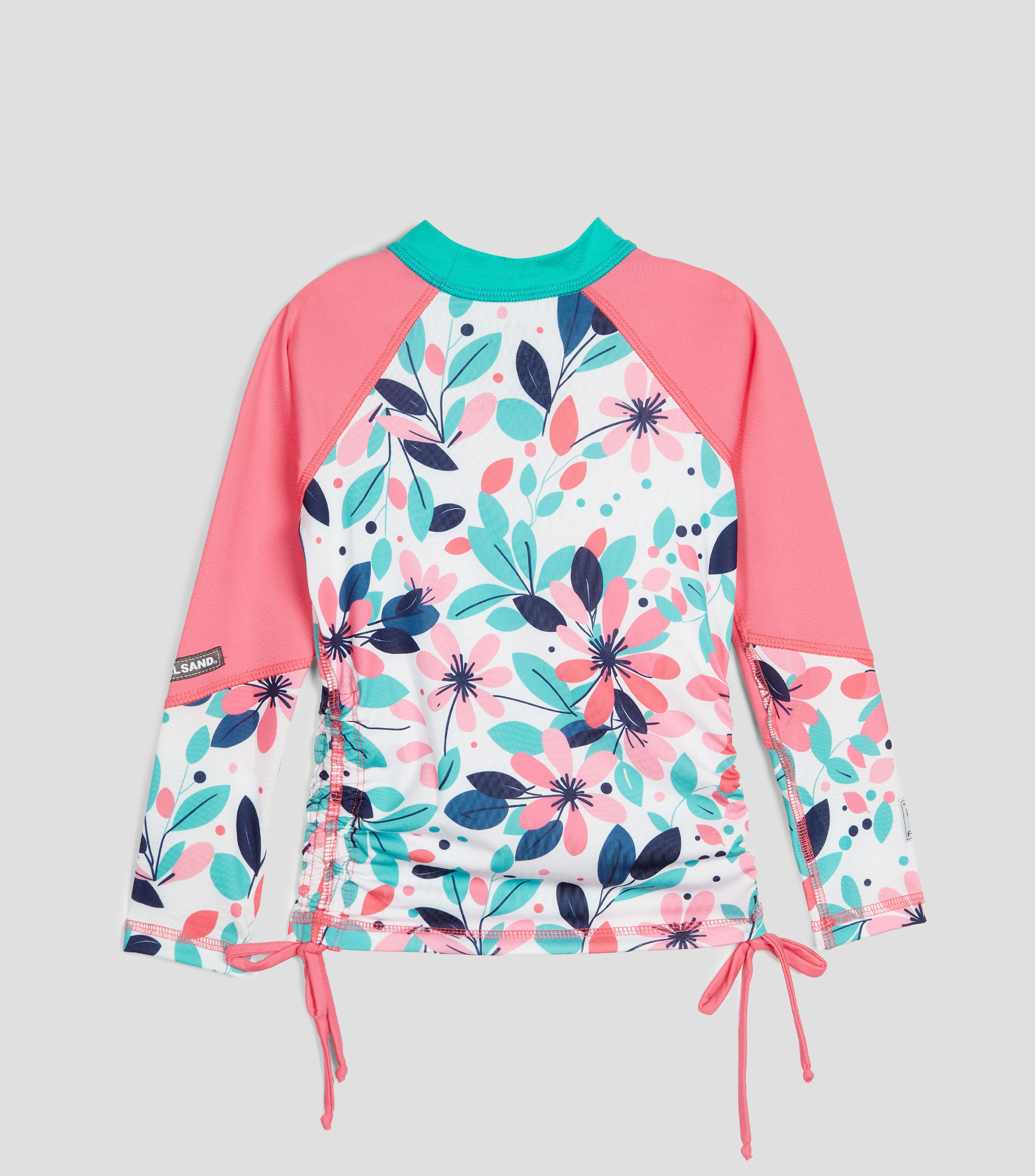 Playera traje de baño cuello redondo manga larga estampada Niña