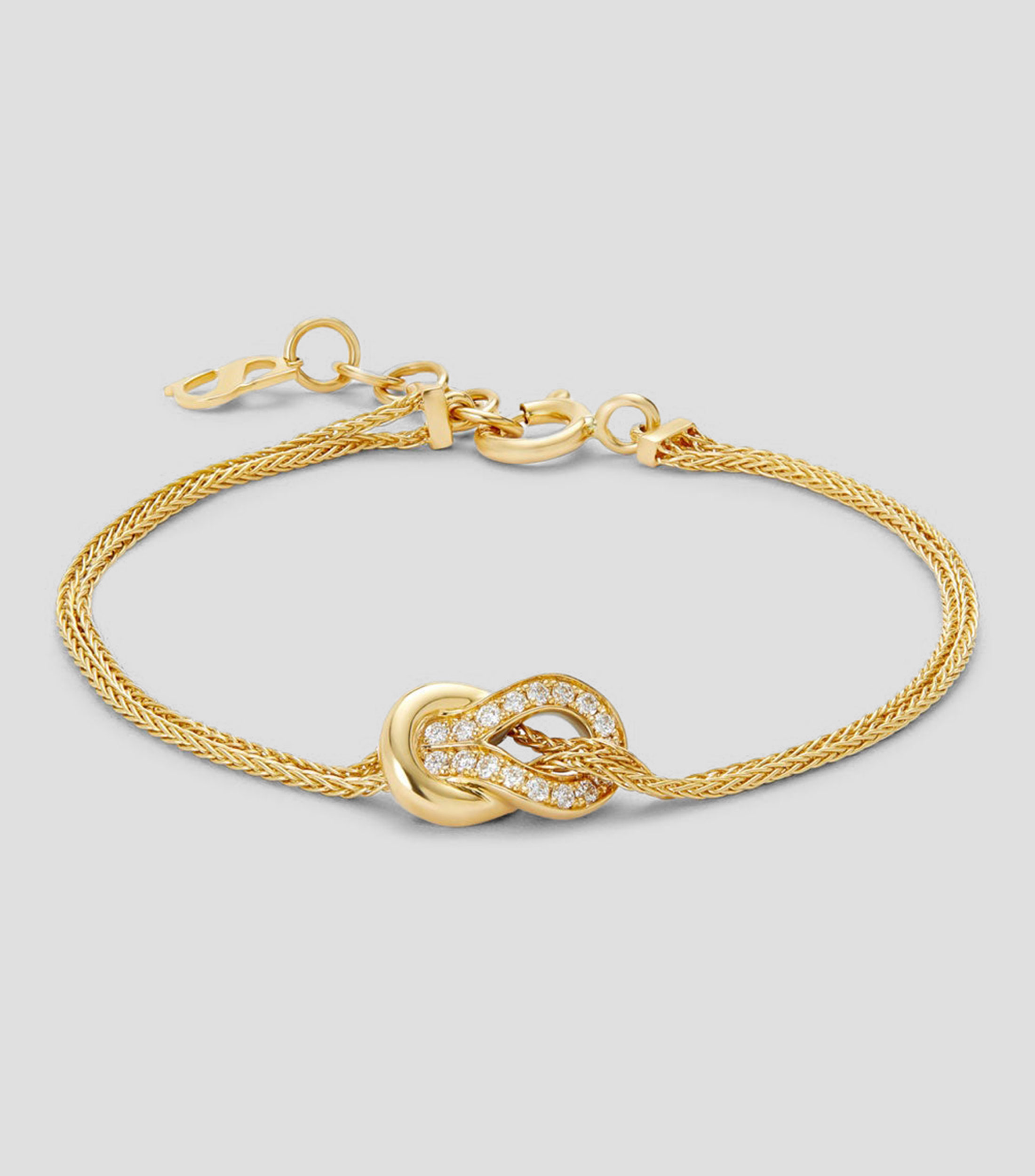 Pulsera en Oro de 18 Kilates Nudos de Suarez con diamantes Mujer