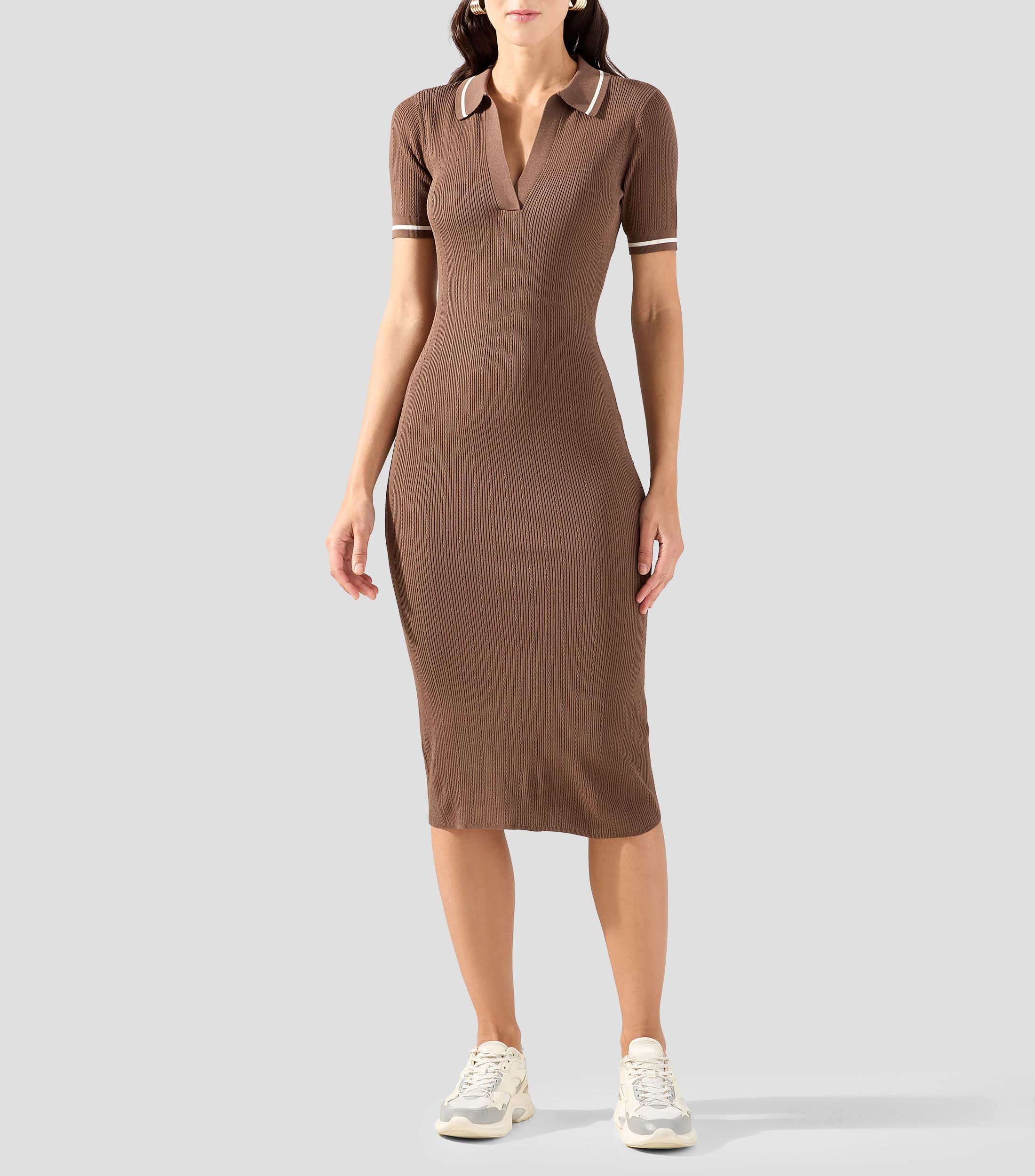Vestido largo liso Mujer