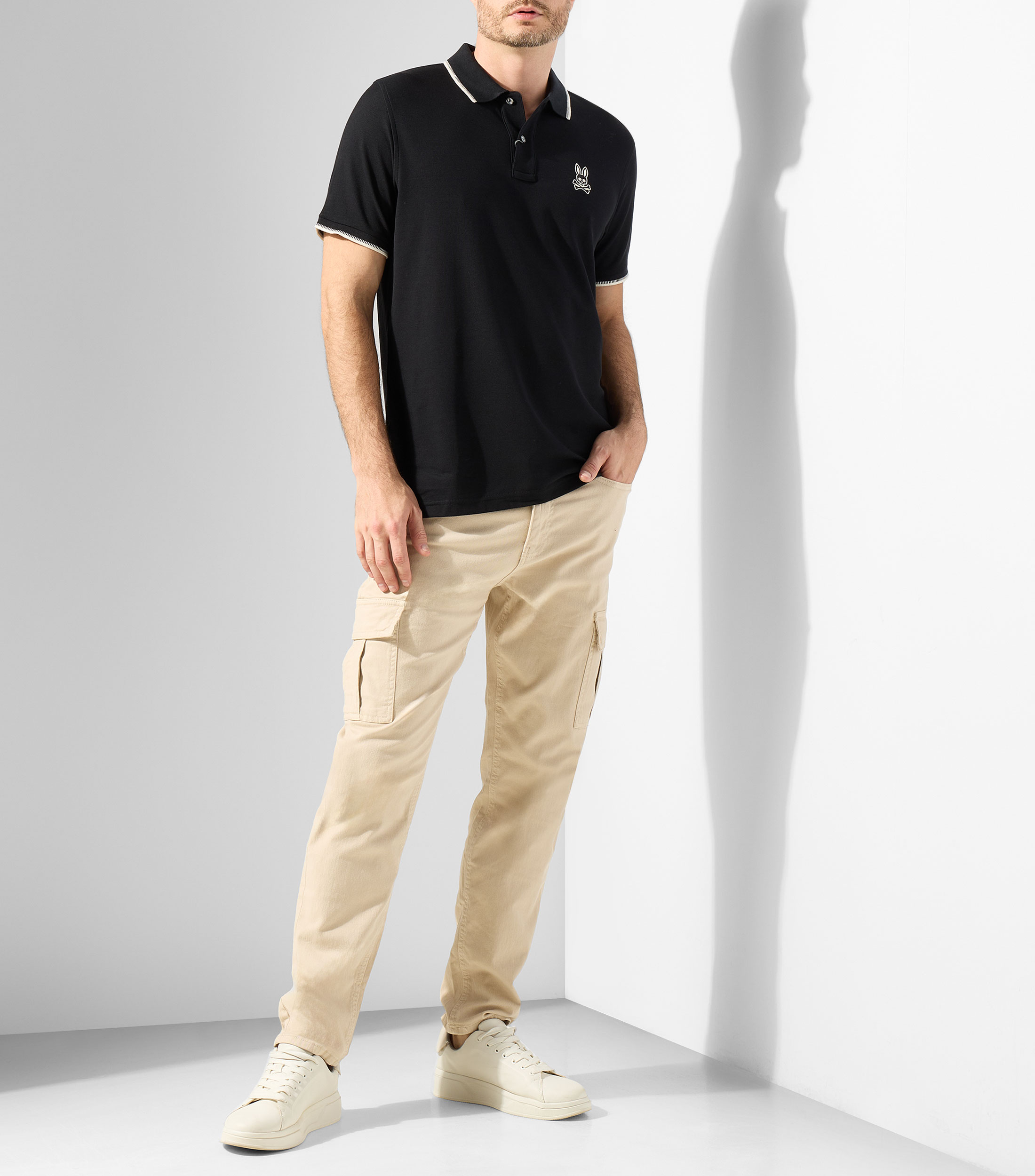 Playera polo manga corta lisa Hombre