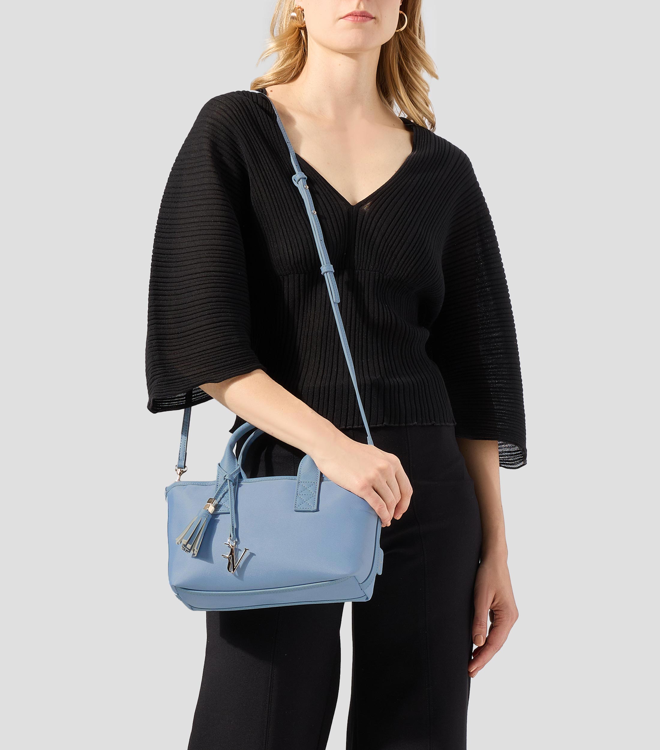 Bolsa tote azul mini Dafne lisa Mujer