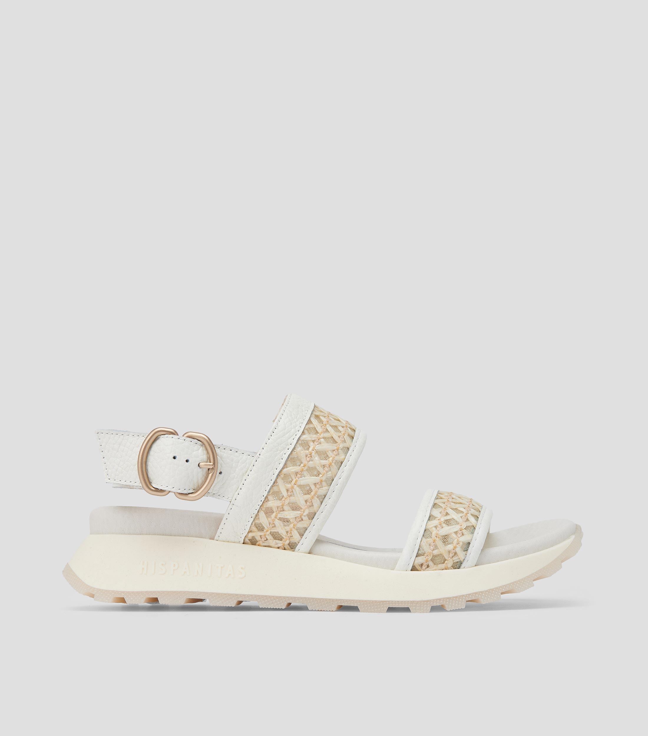 Sandalias con tacón bajo de cuña Mujer