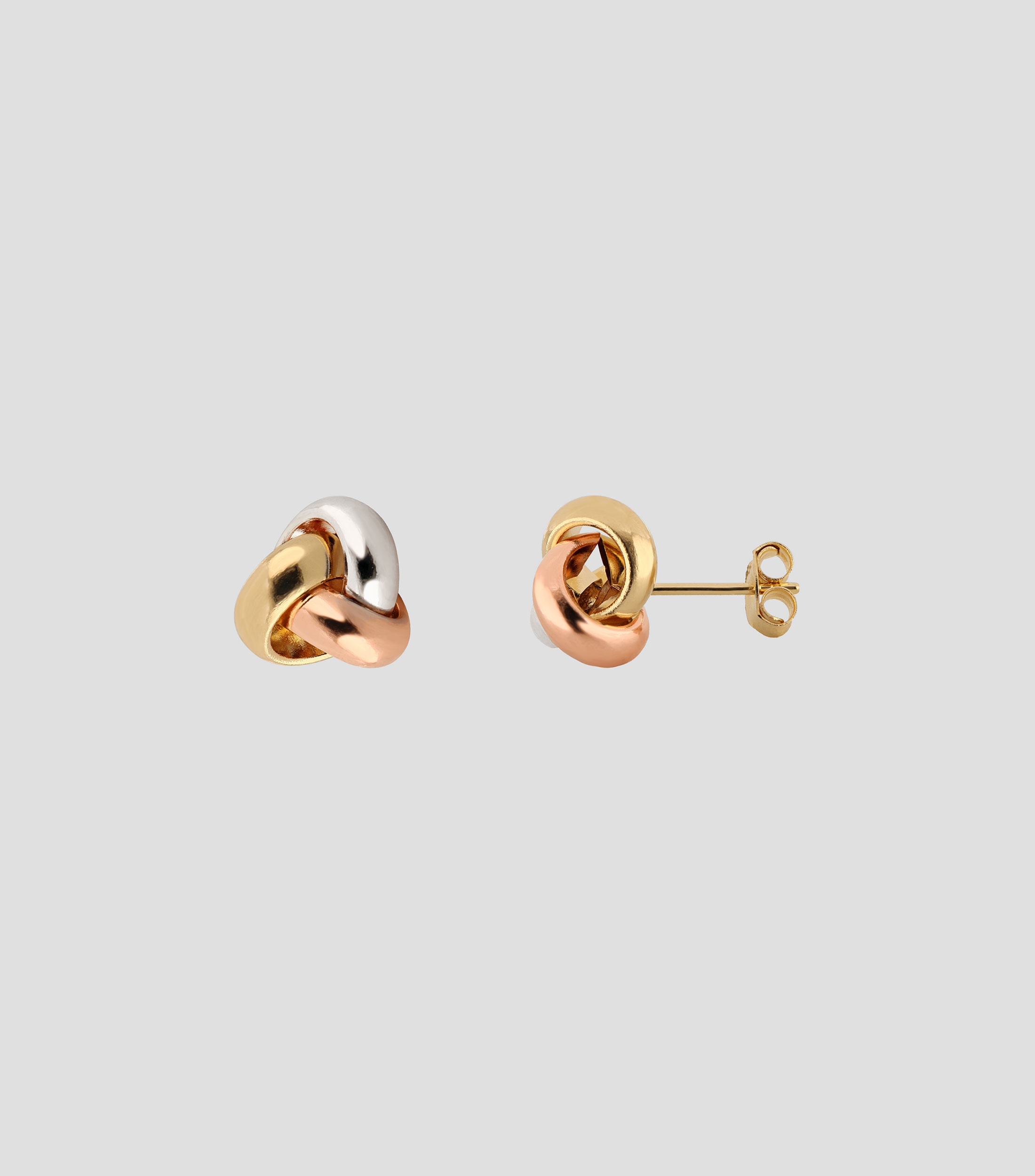 Aretes de nudo en oro de 14 kilates Mujer