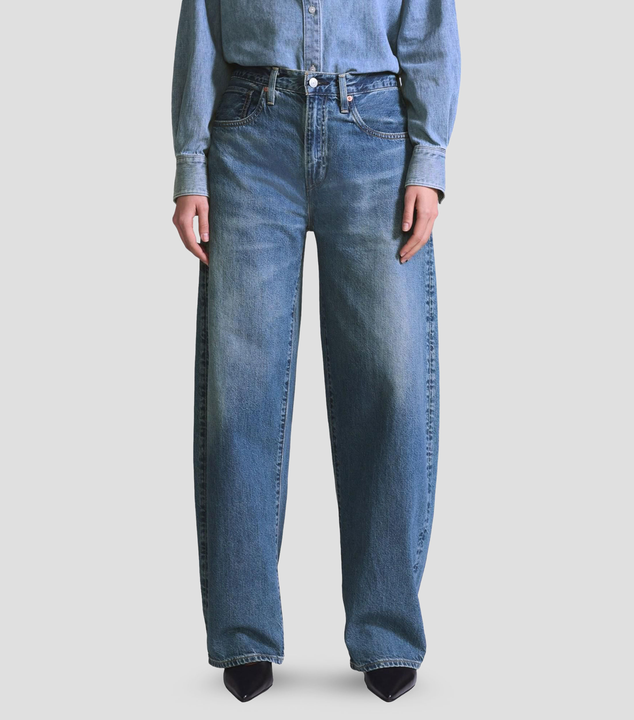 Jeans Drop Barrel Mezclilla Japonesa Premium Blue Tab Levi's Mujer