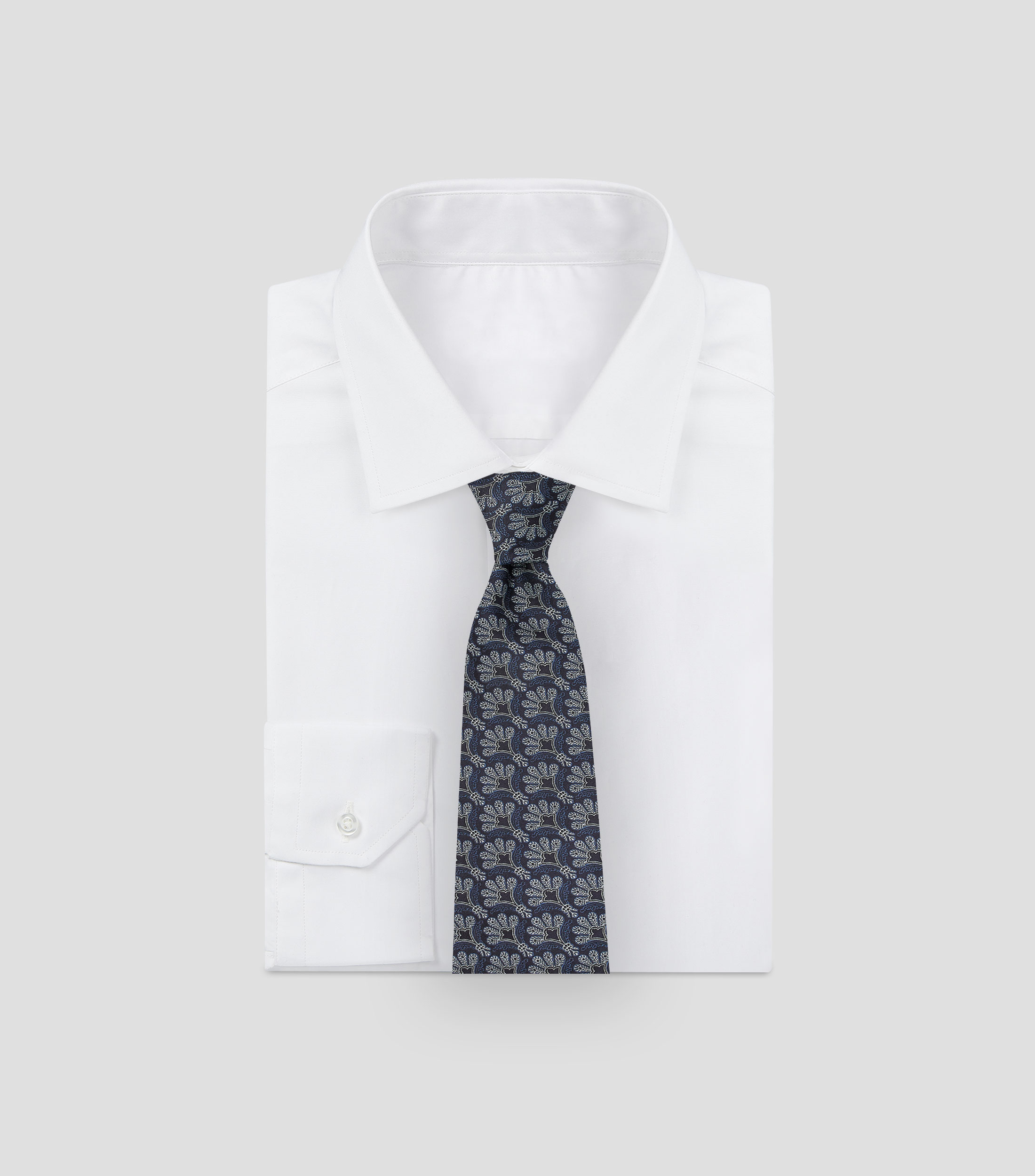 Corbata ancha de seda estampada