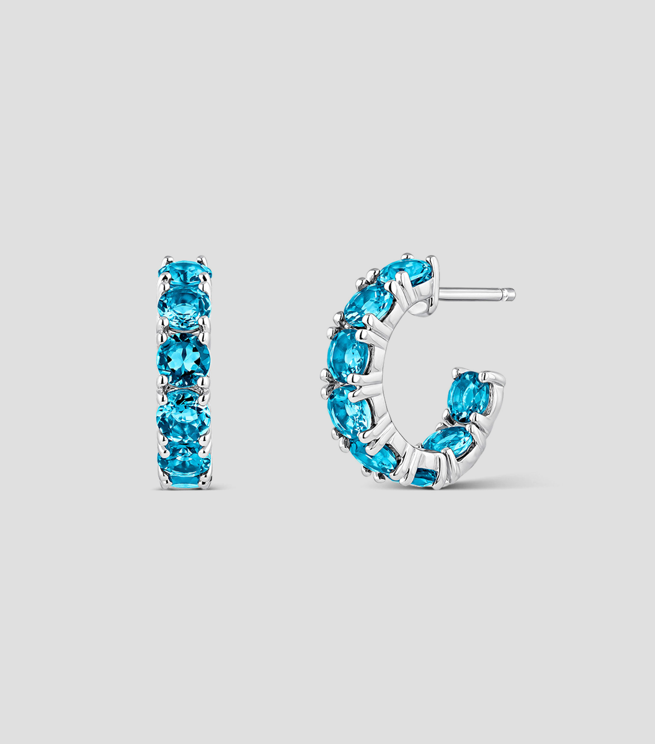 Pendientes en plata con topacio Mujer