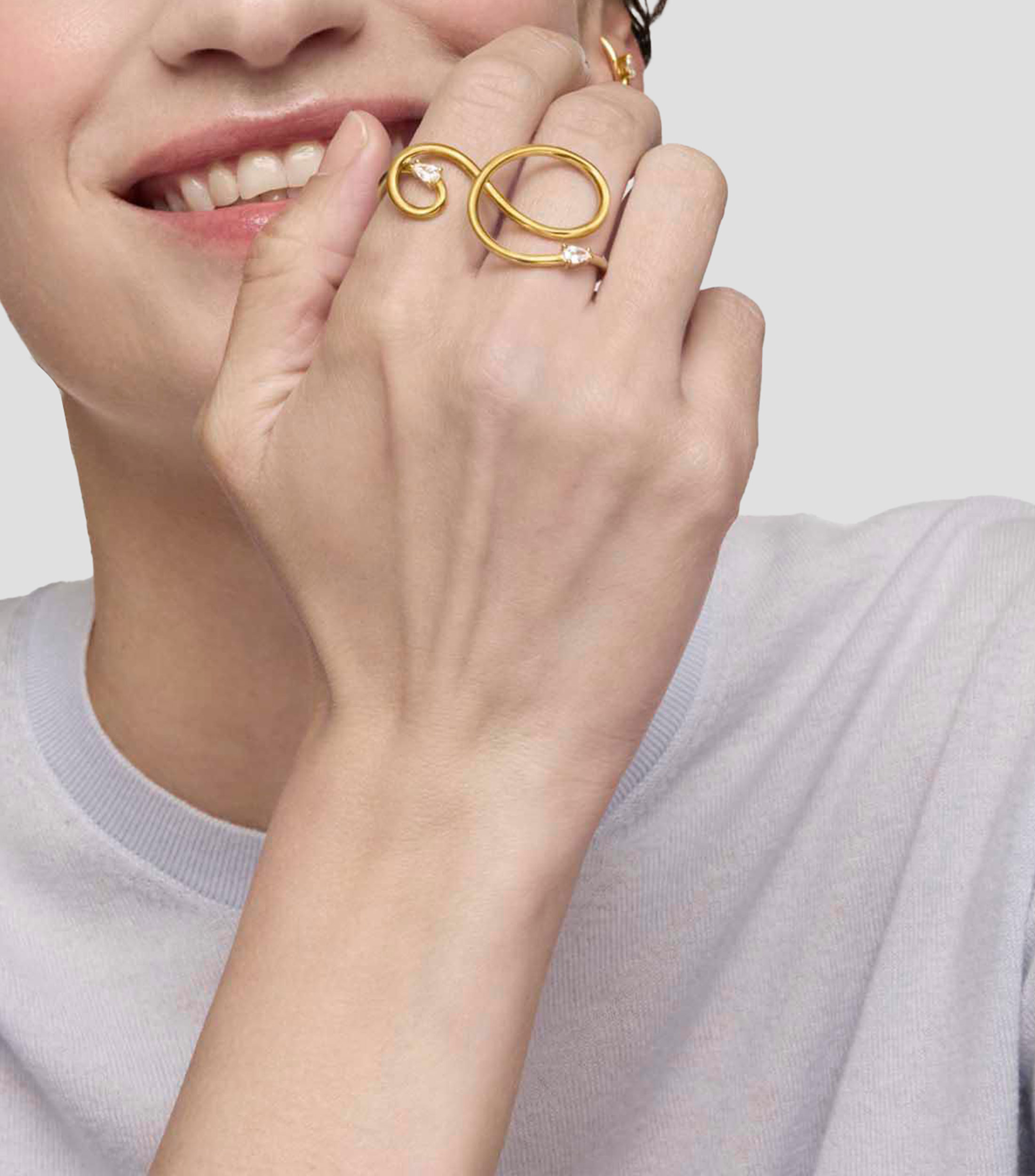 Anillo en plata Lio LGD con diamantes Mujer