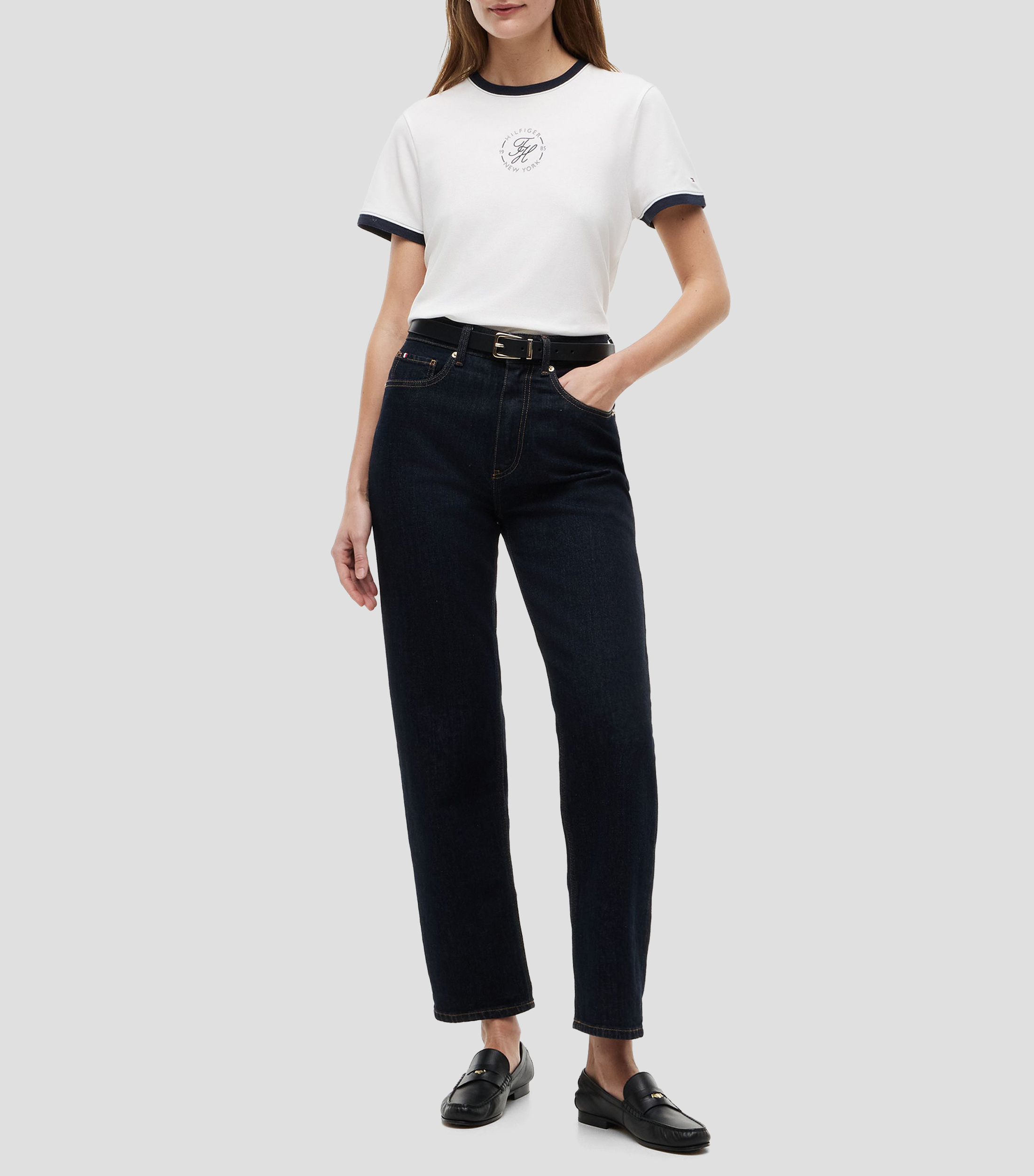 Playera cuello redondo manga corta lisa Mujer