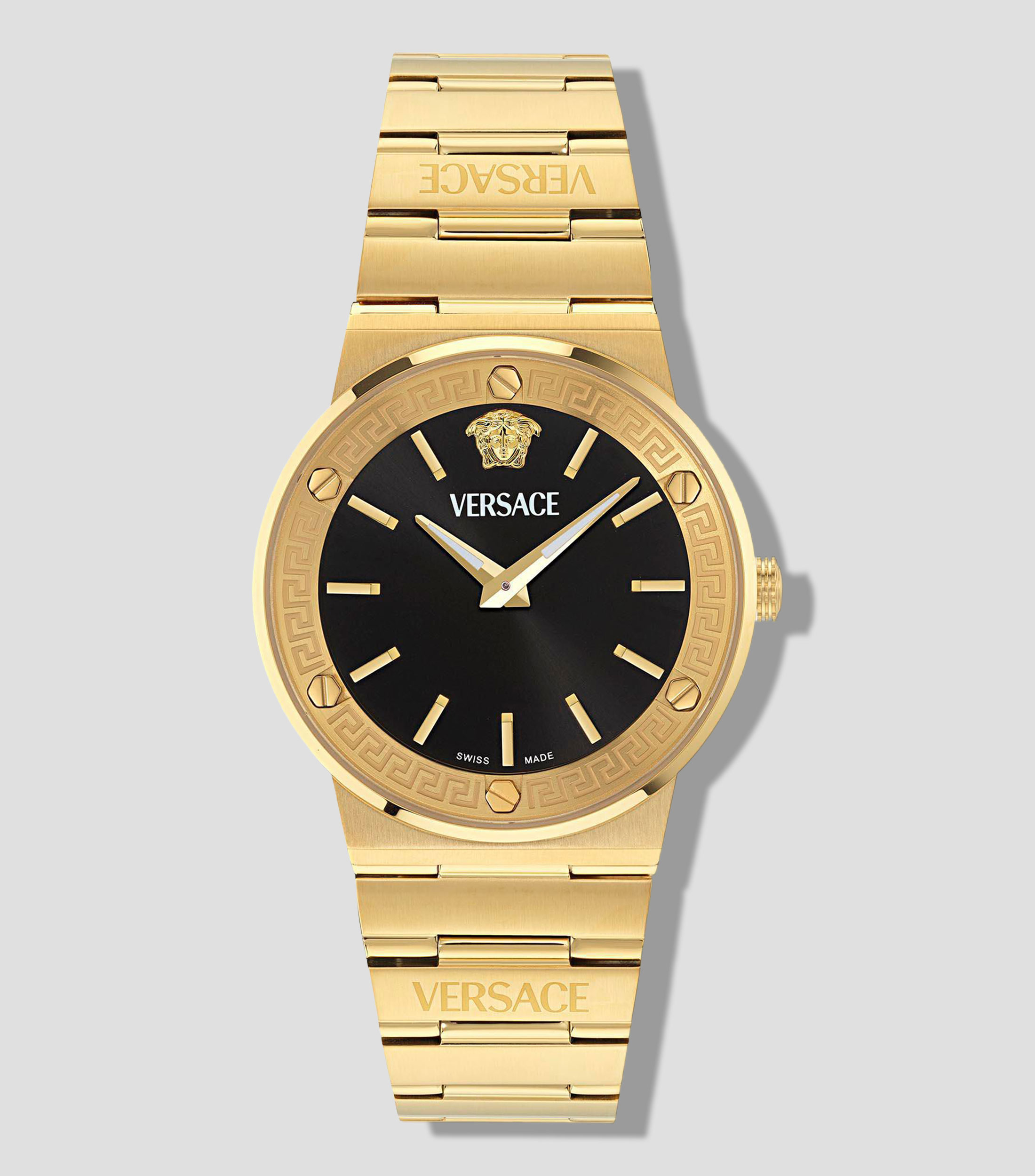 Reloj para Hombre Greca Logo Aereo de vestir Negro, Dorado
