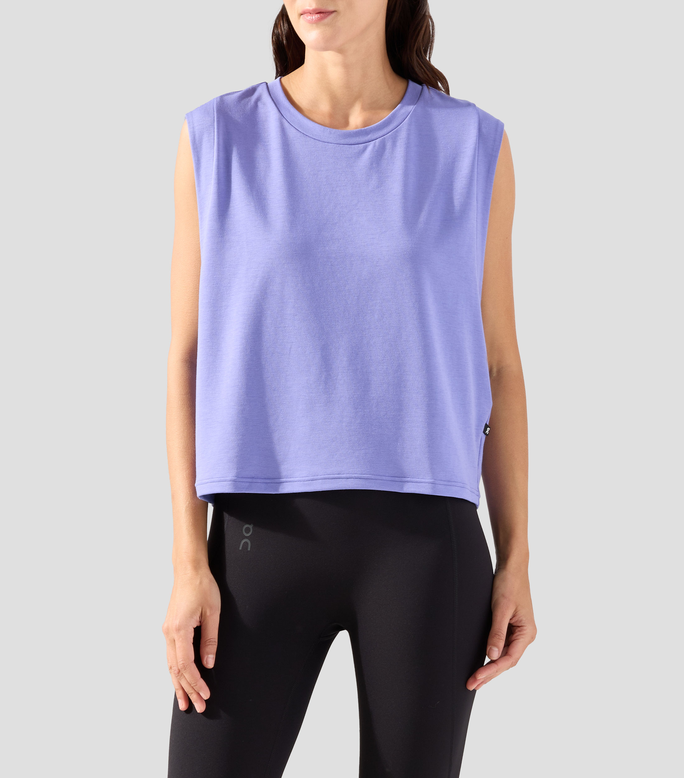 Playera para entrenamiento cuello redondo sin mangas lisa Mujer