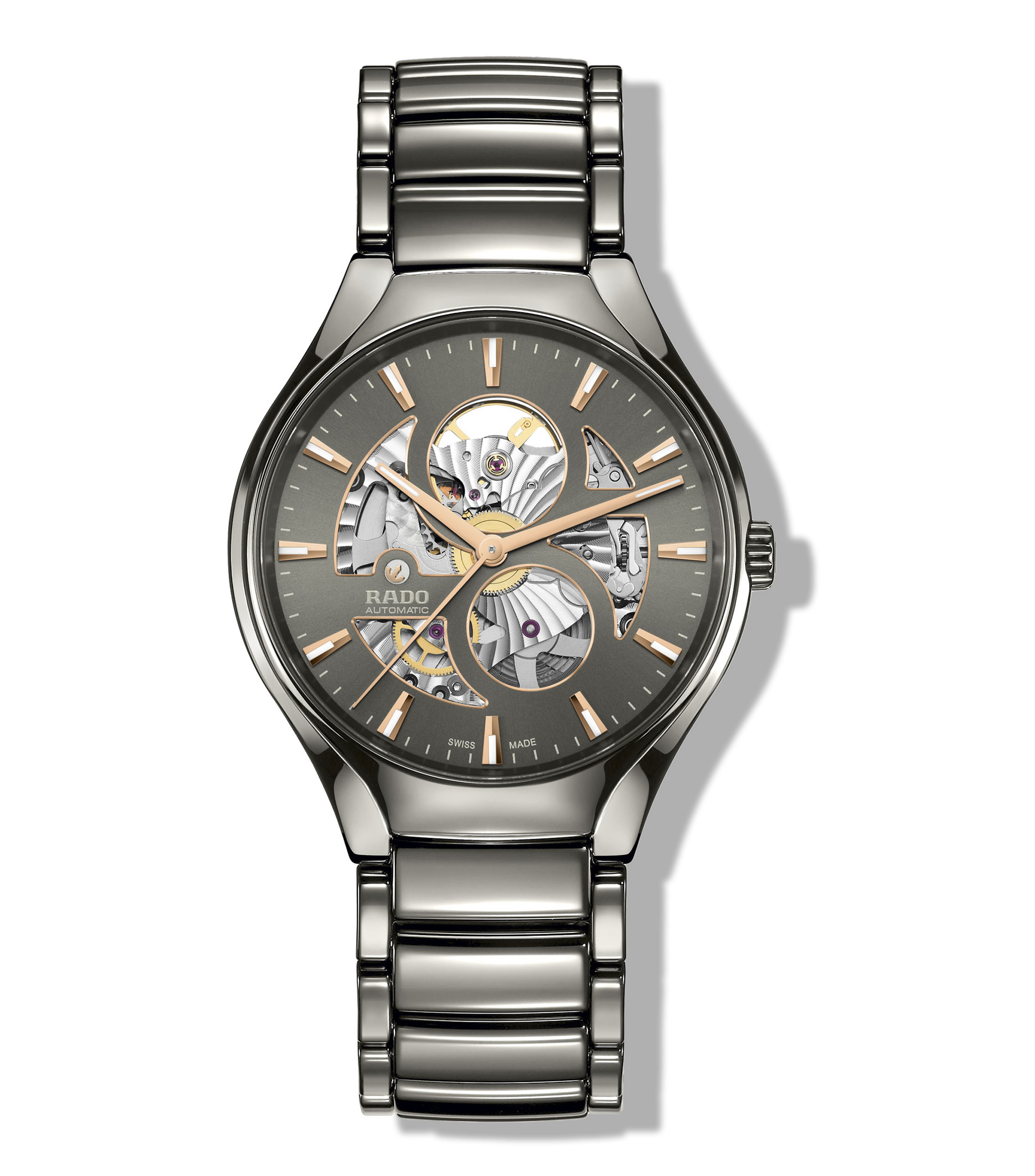 Reloj Unisex Automático True Round Open Heart Lifestyle Carátula Gris