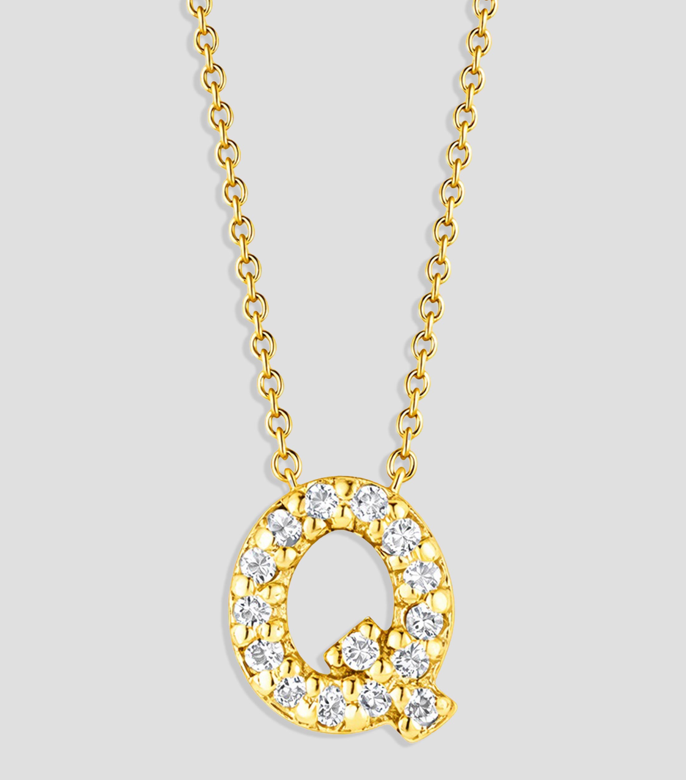 Collar "Q" en Oro amarillo de 18 kilates con diamantes Love Letter Mujer