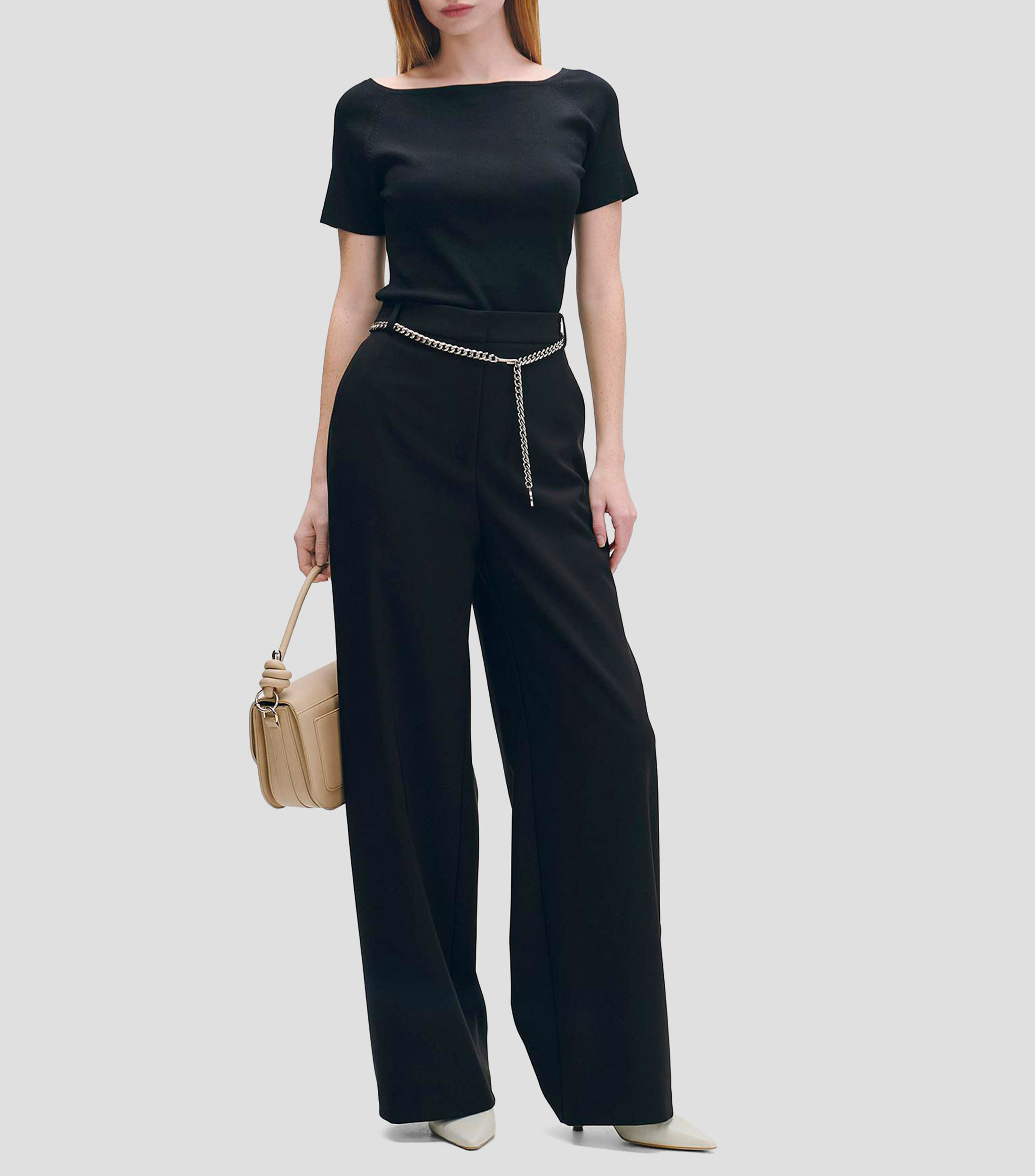 Blusa tejido de punto escote barco Mujer