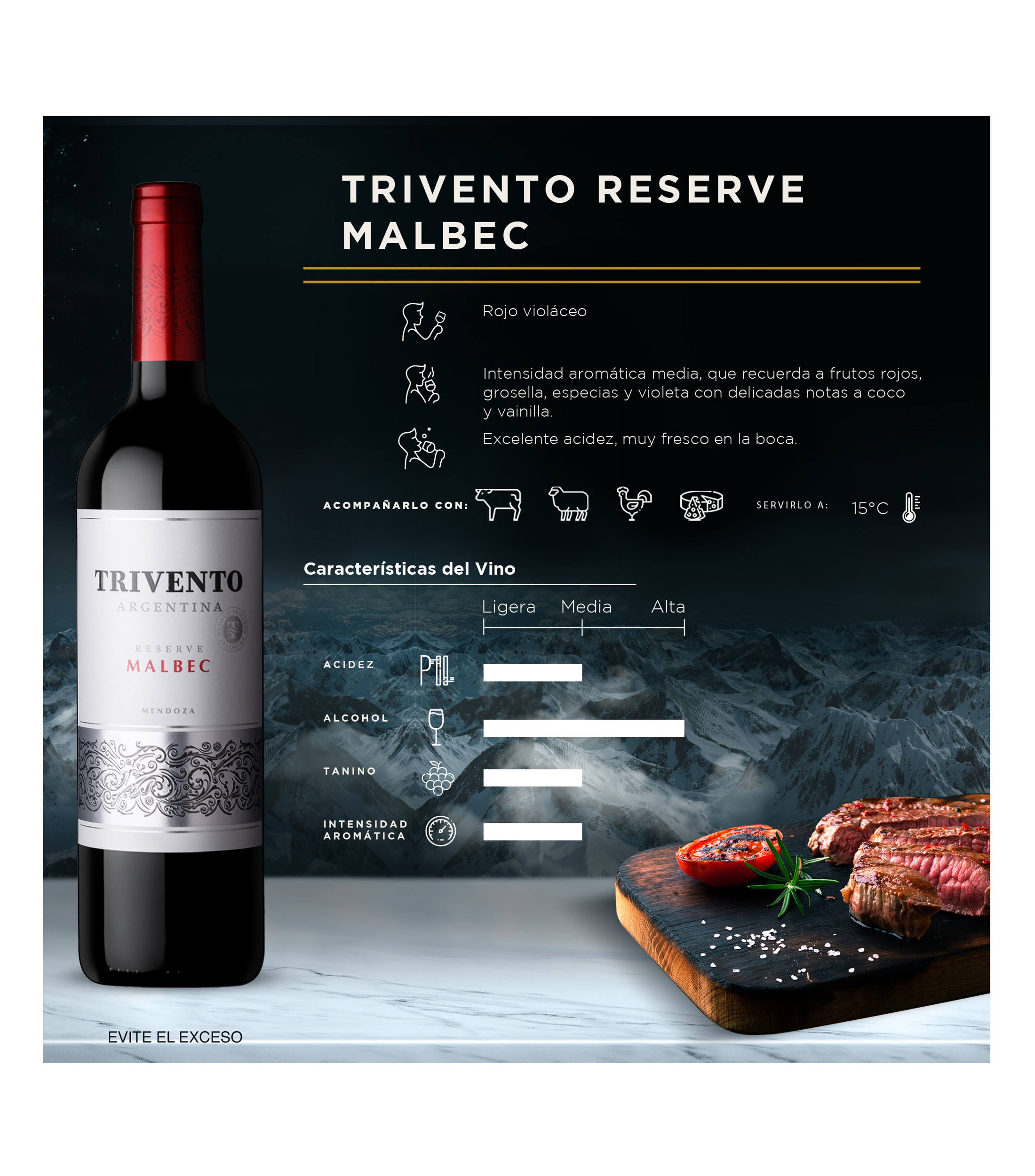 Vino Tinto Malbec, 750 ml