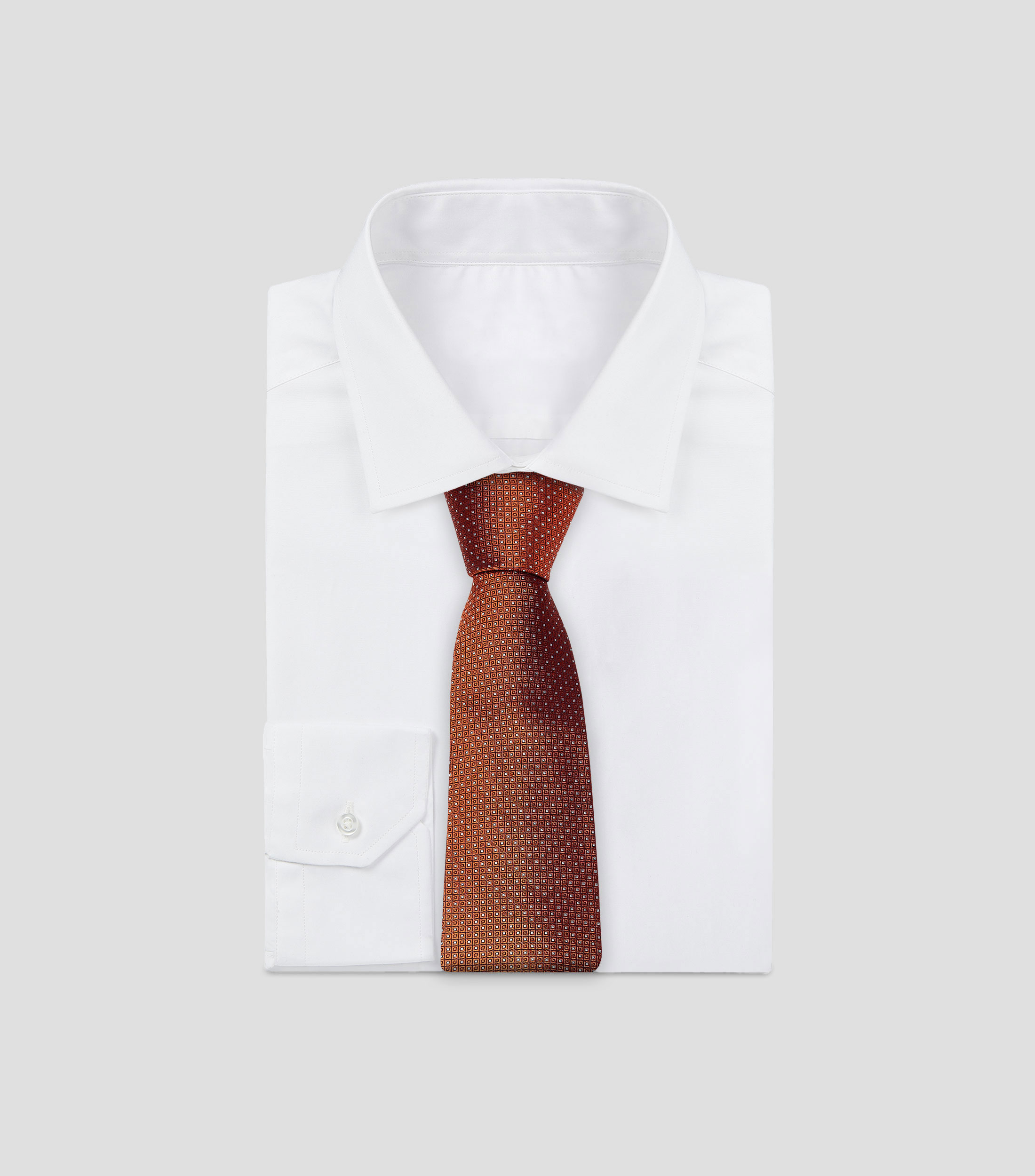 Corbata ancha en seda con cuadros Brera