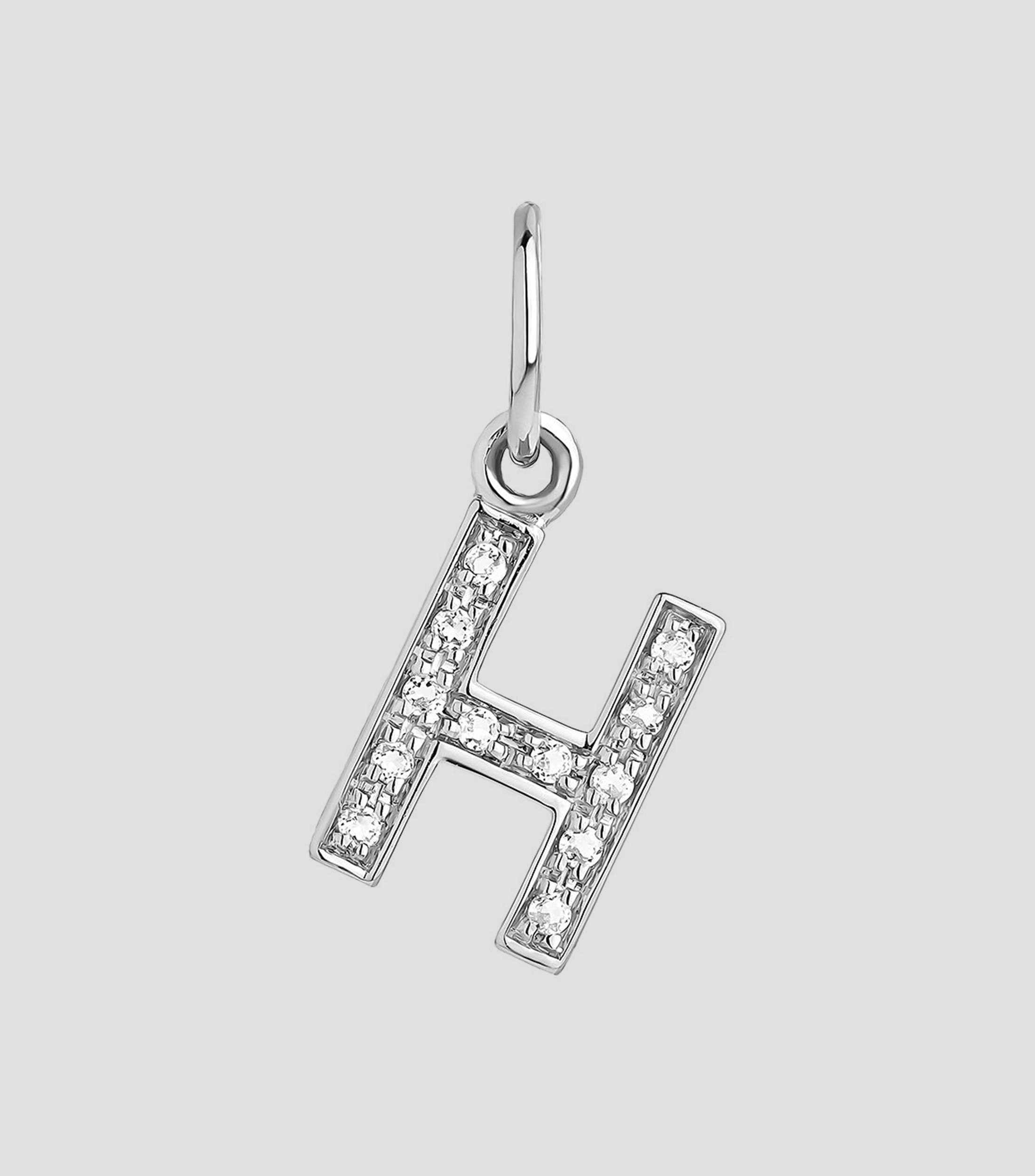Dije en plata .925 ABC letra "H" Mujer