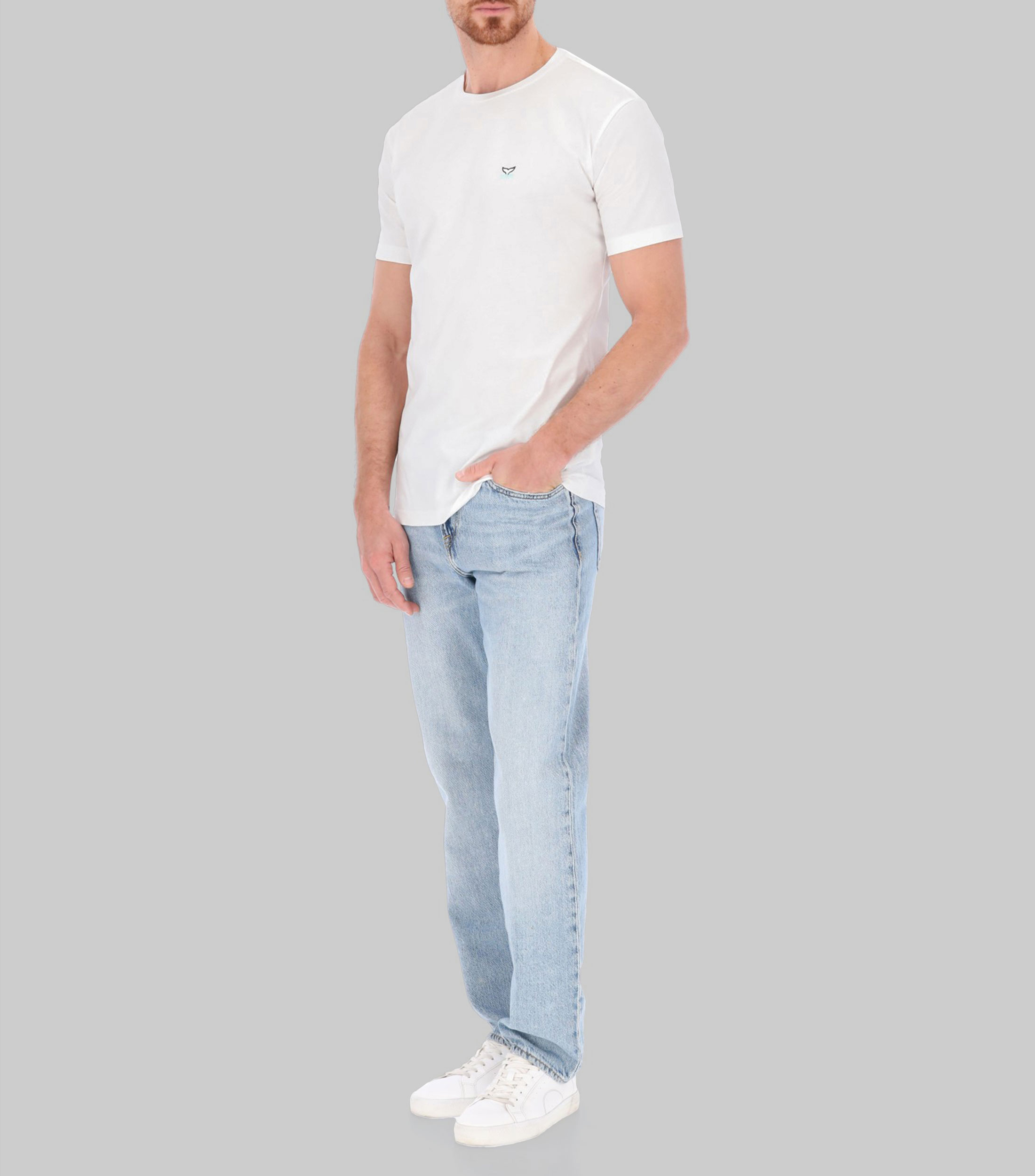 Playera de cuello redondo con manga corta Hombre