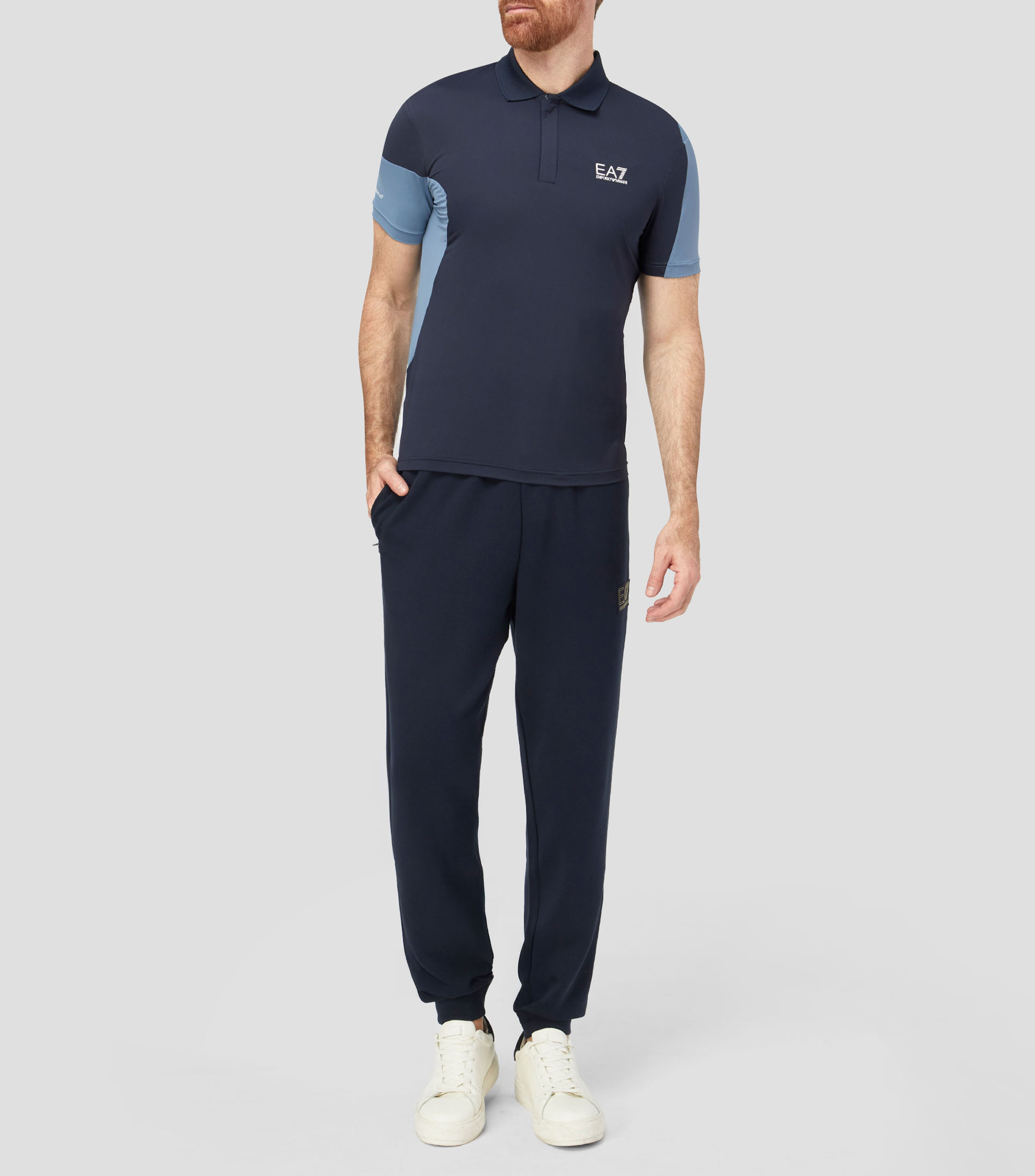 Playera tipo polo manga corta con microdiseños Hombre