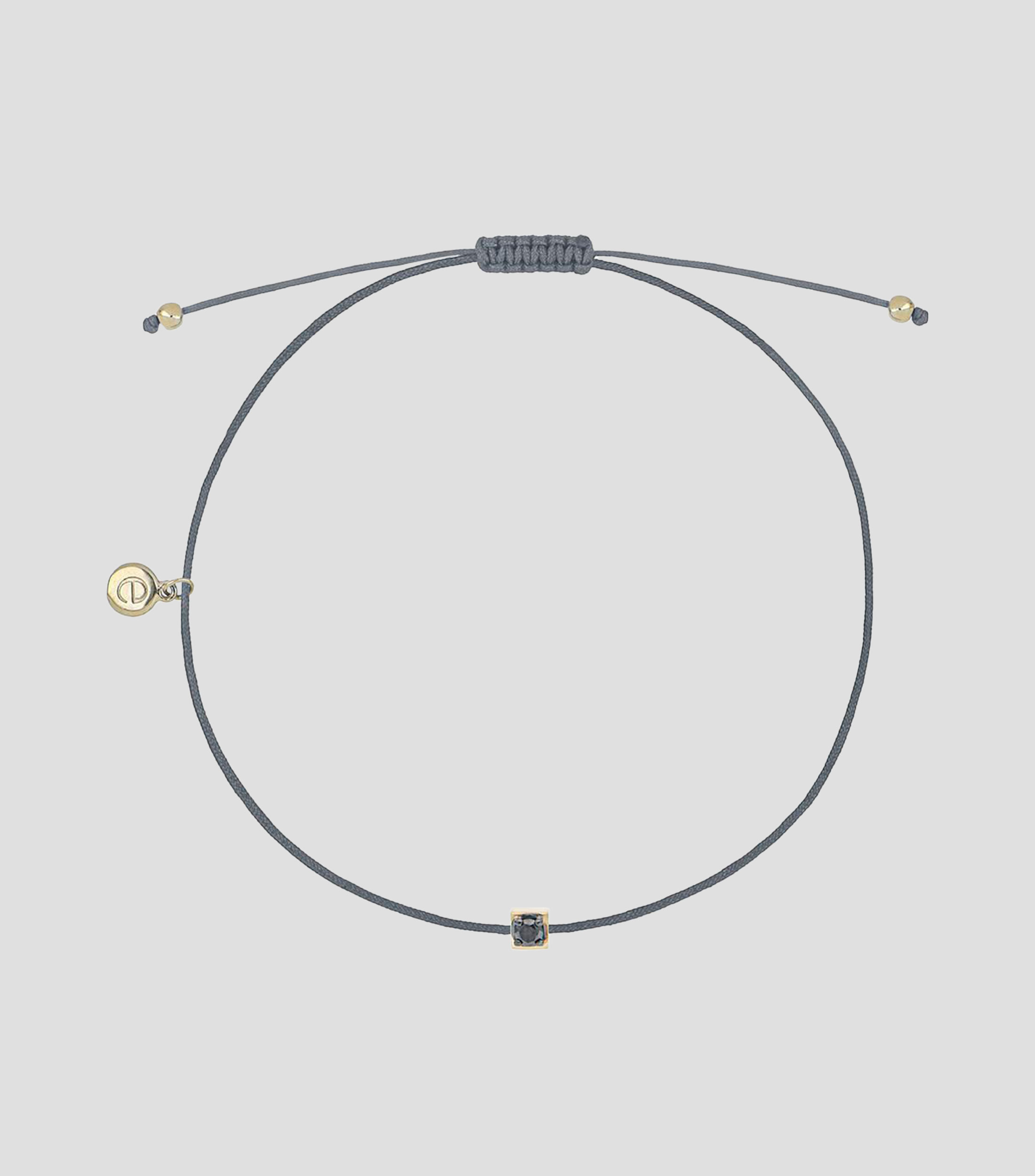 Pulsera de hilo gris con dije de diamante Mujer