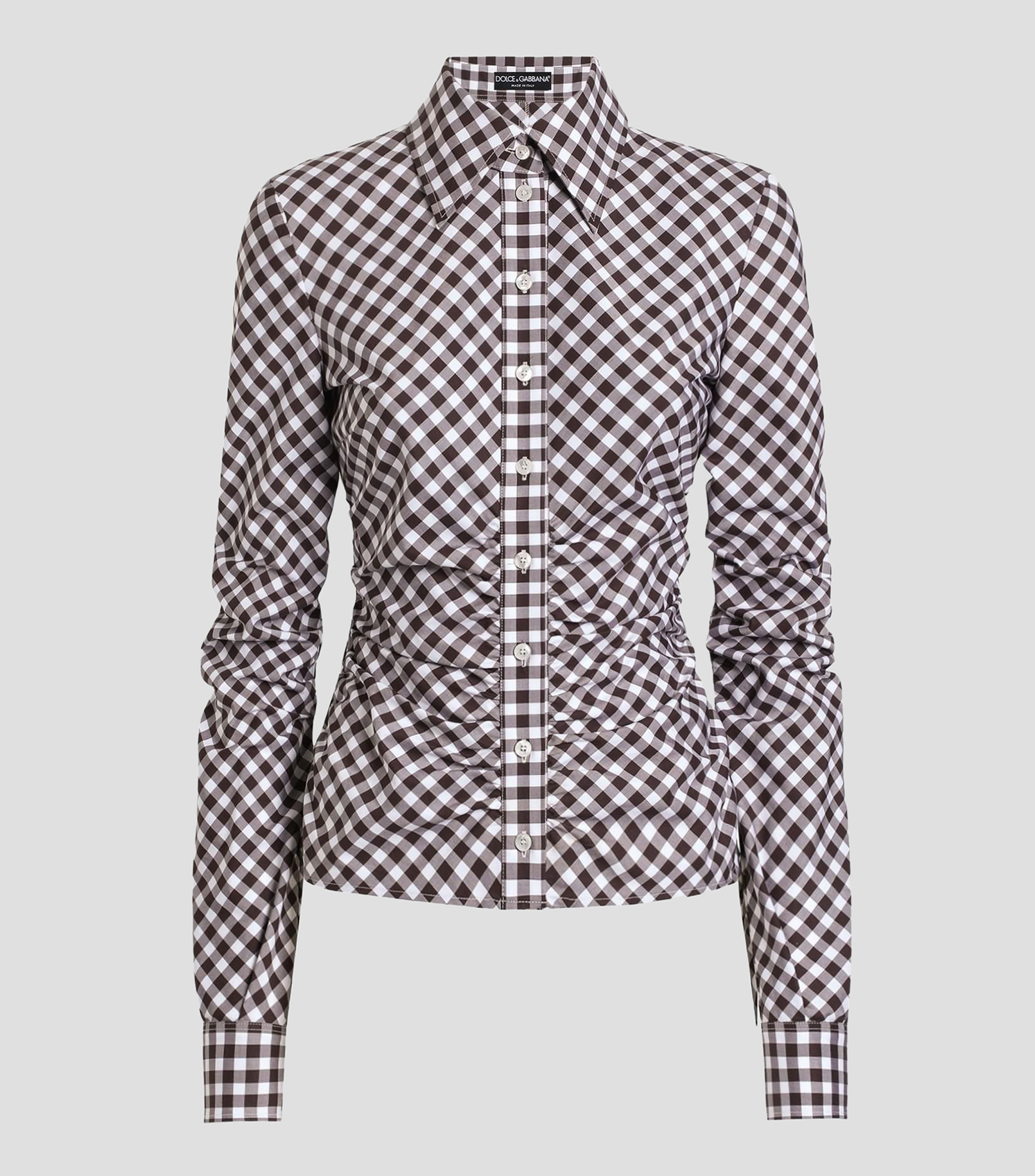 Camisa con cuadros manga larga Mujer