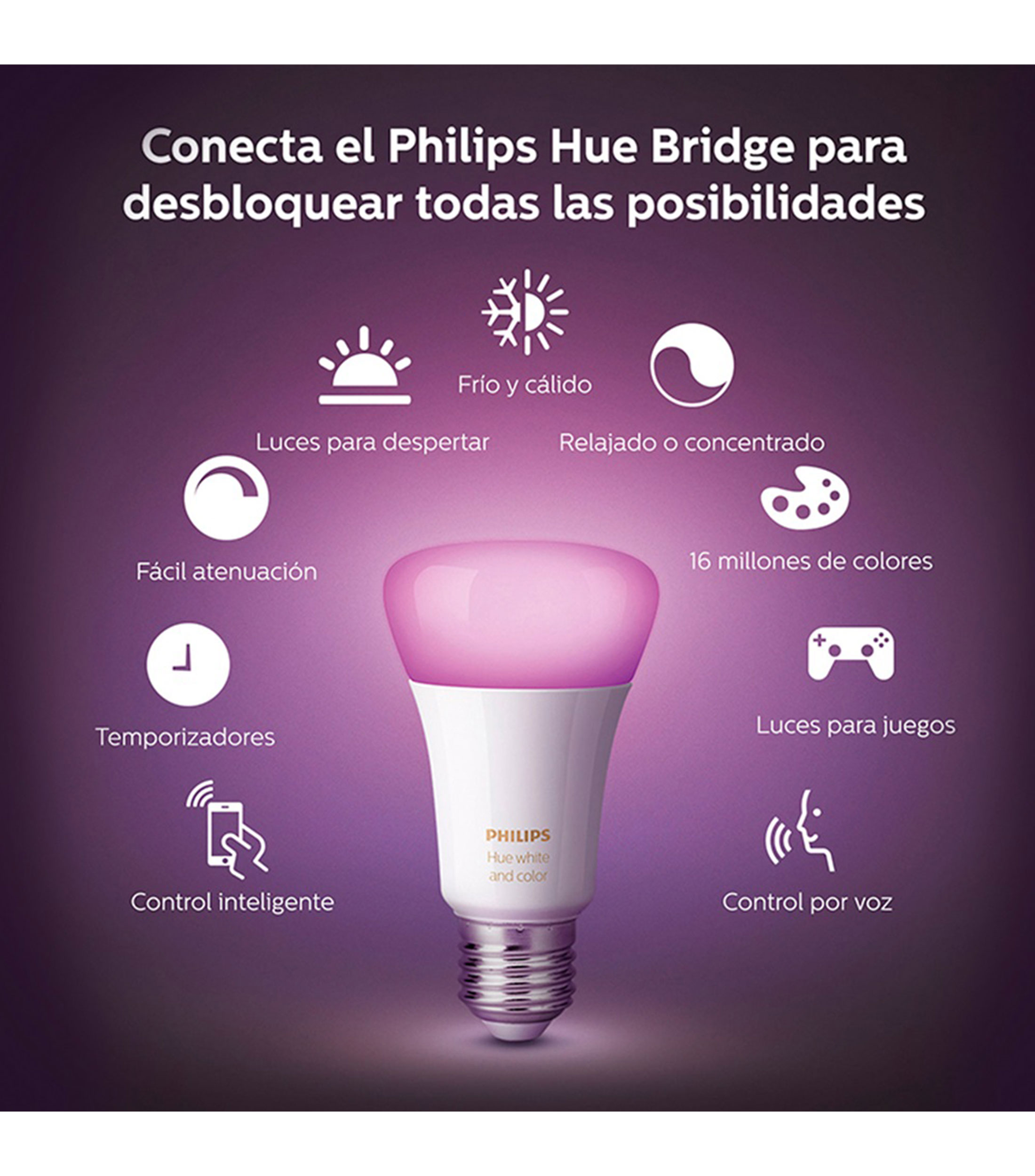 Set de 4 Focos White & Color Ambiance + Hue Bridge