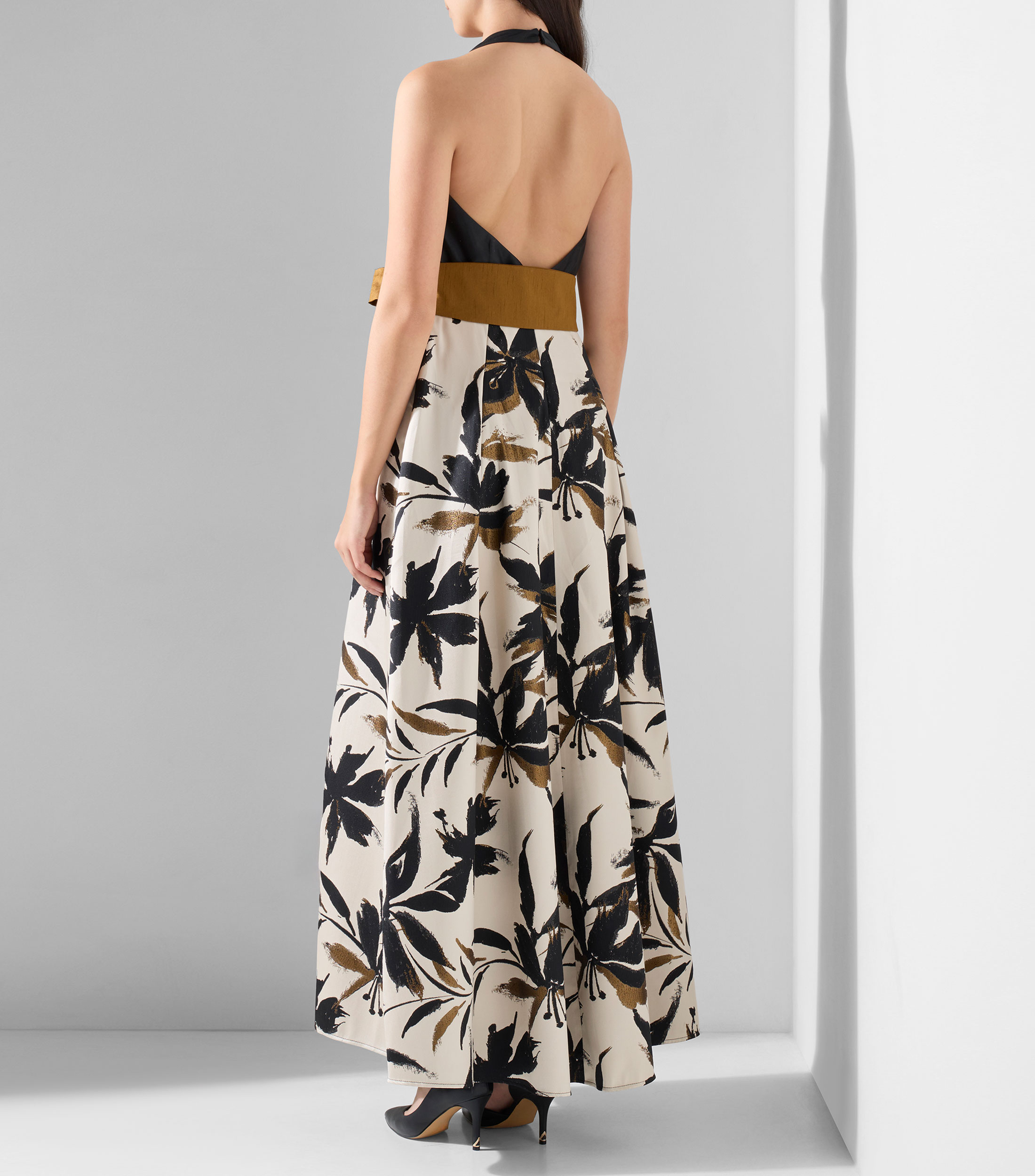 Vestido de fiesta largo estampado Mujer