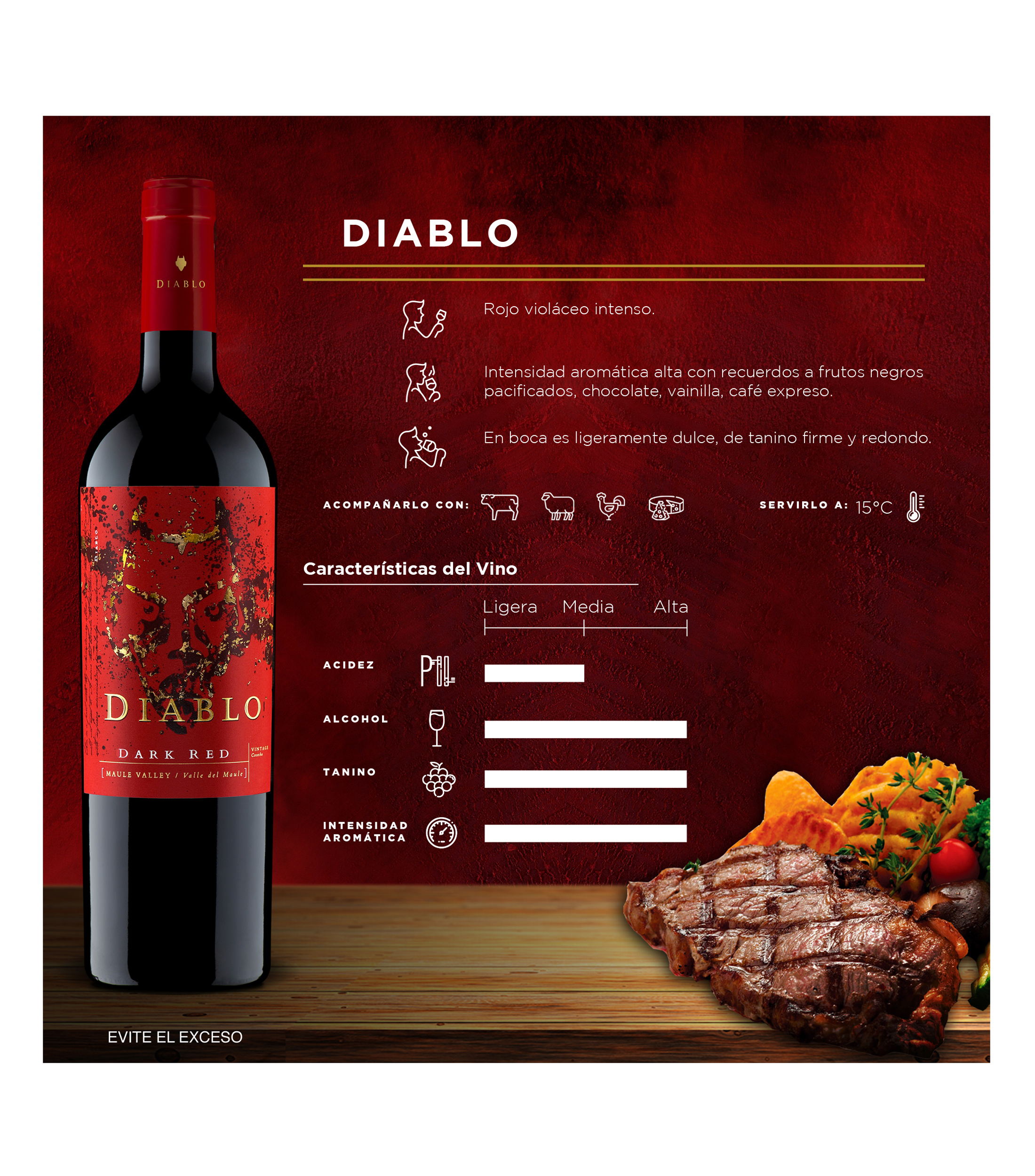 Vino Tinto Ensamble Dark Red, 750 ml