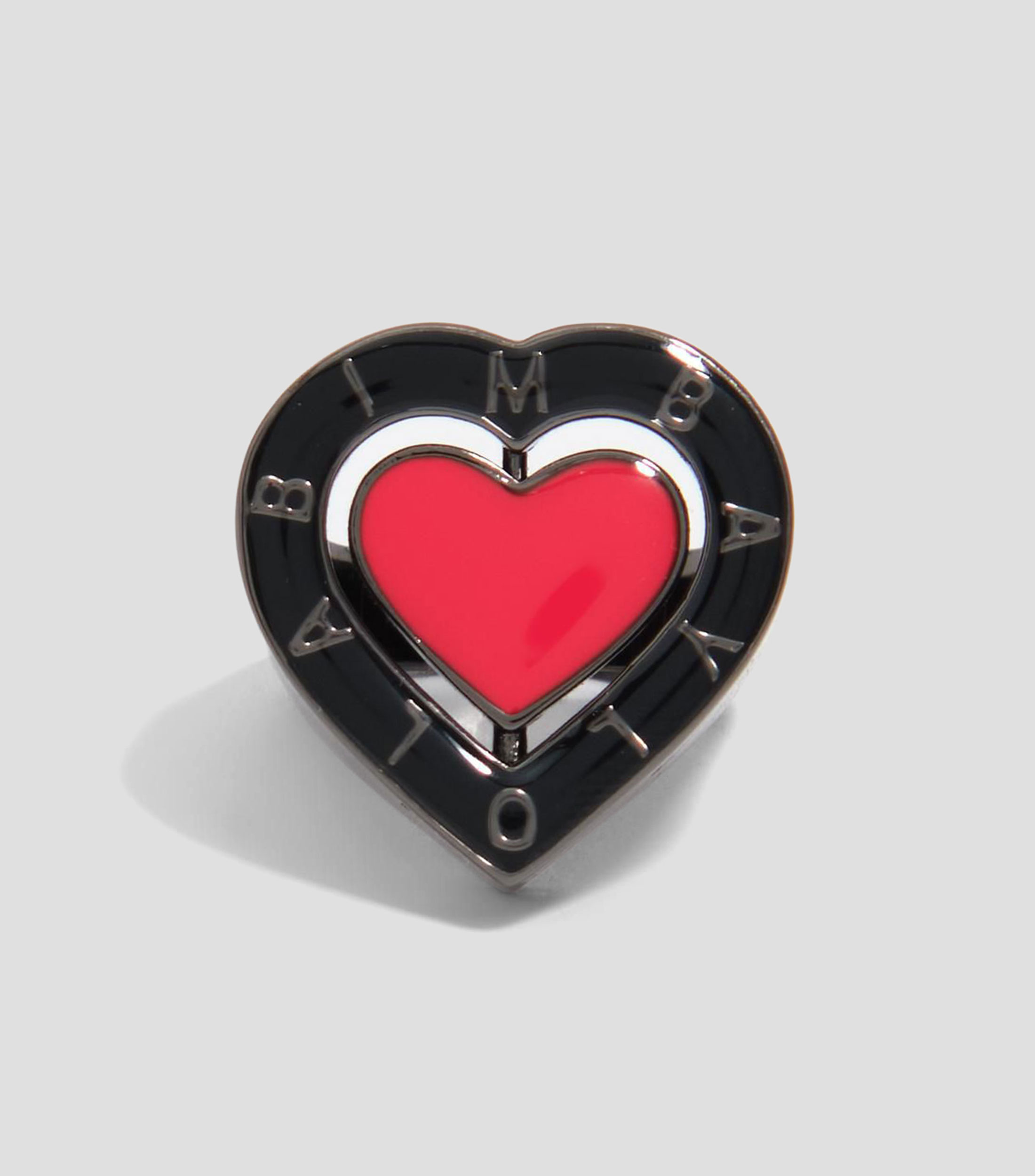 Anillo logo corazón giratorio negro Mujer