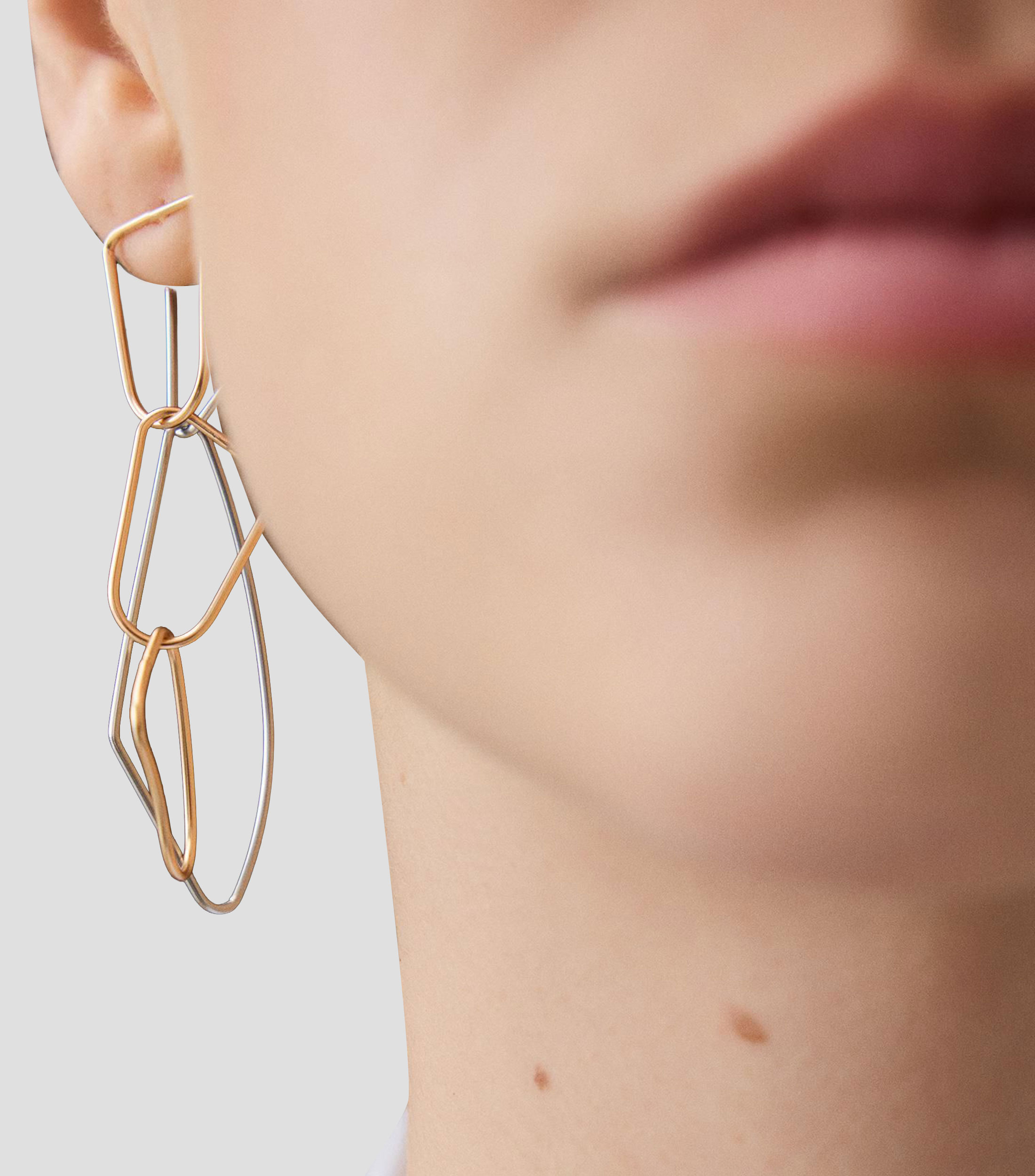 Aretes con eslabones irregulares Mujer