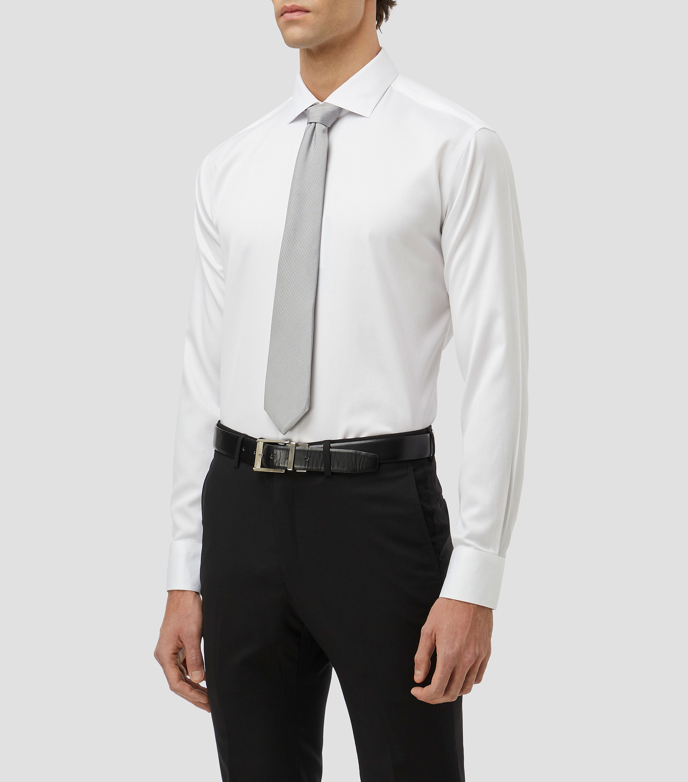 Camisa lisa manga larga Hombre