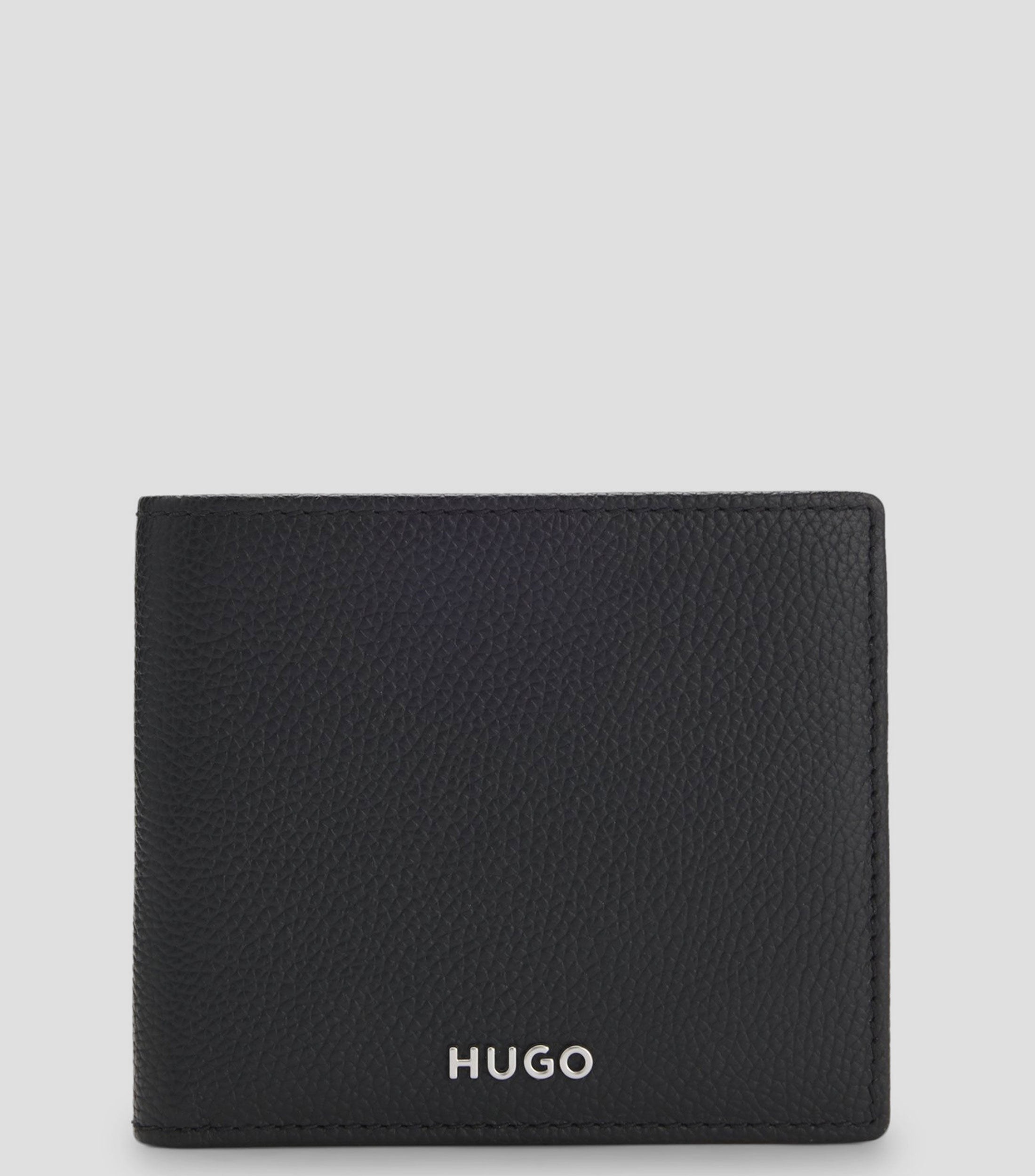 Cartera bifold en piel granulada Huke lisa Hombre