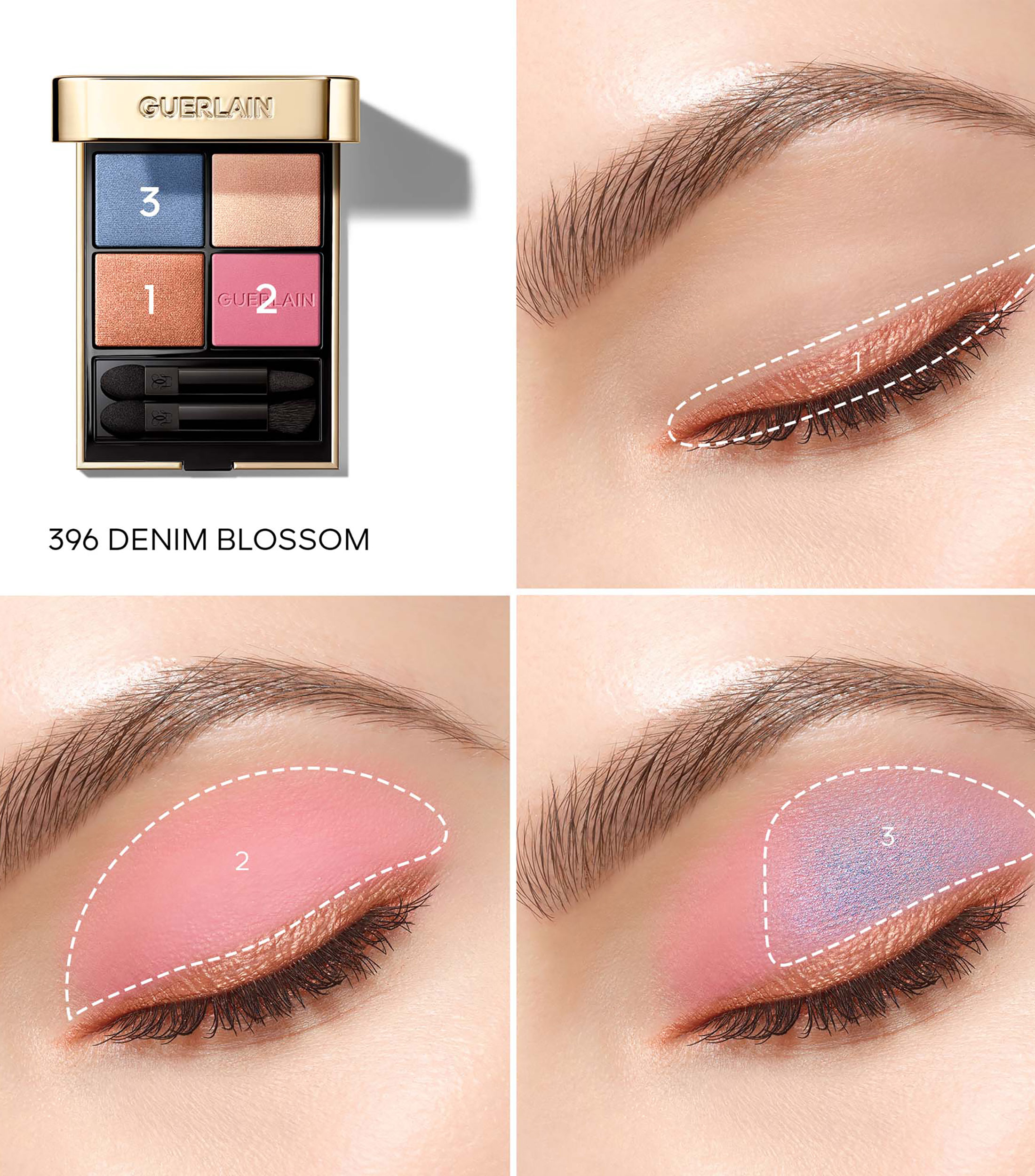 Sombra de ojos en 4 tonos OMBRES G, 396 Blossom, 91 gr